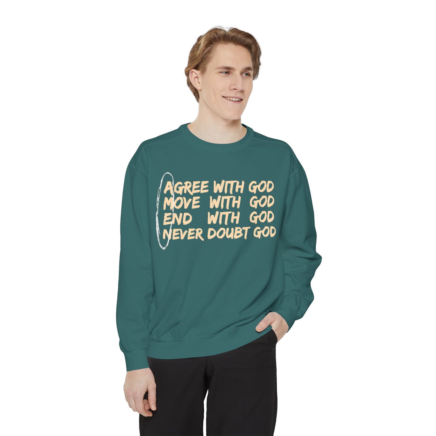 Positive Garment-Dyed Sweatshirt - Inspirational Motivational Jumper Cozy Crewneck