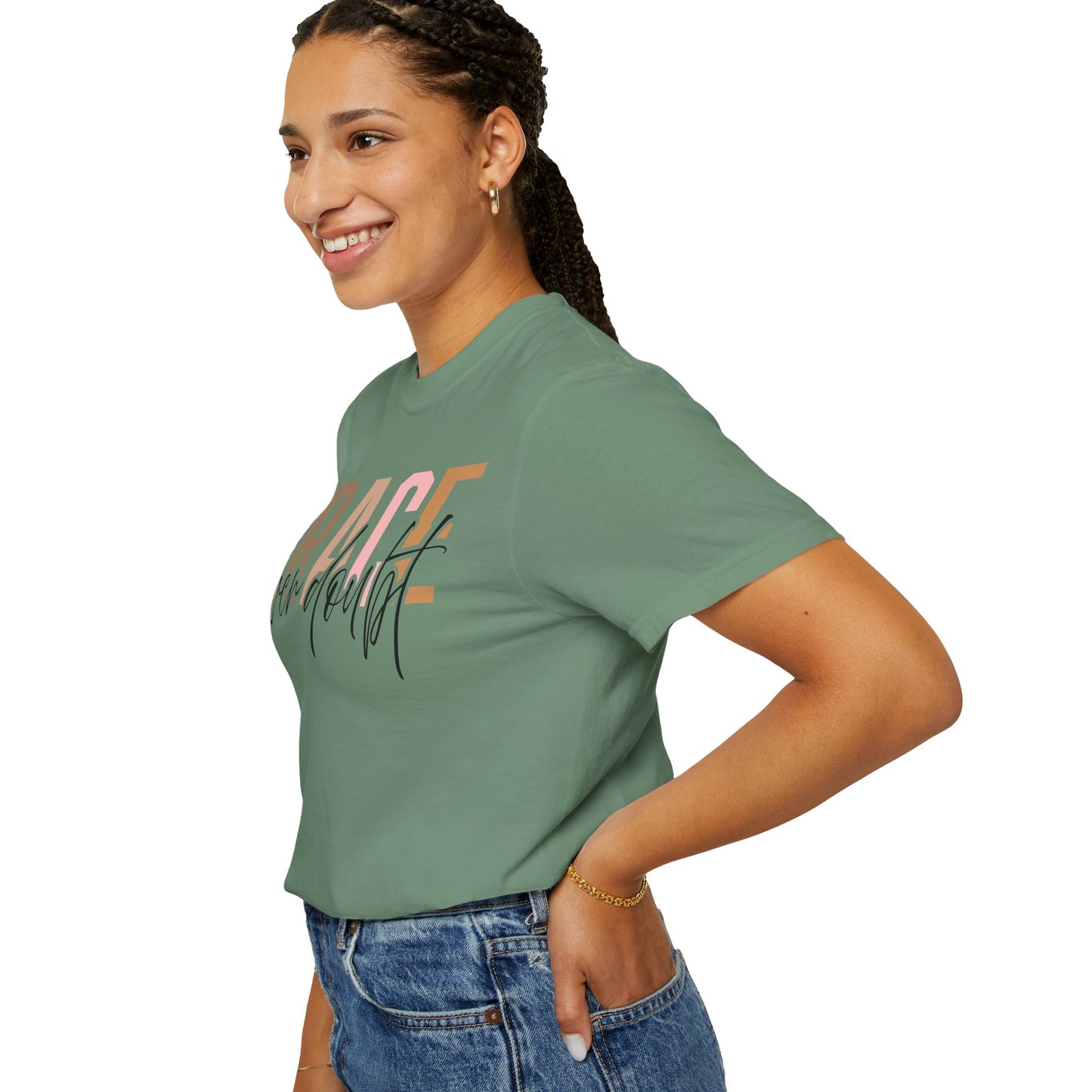 Grace Over Doubt T-Shirt - Unisex Garment-Dyed Tee, Inspirational Quote Shirt