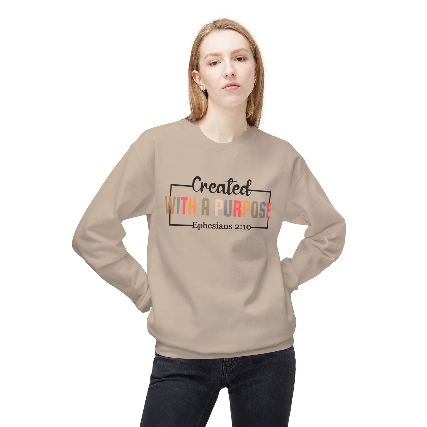 Motivational Unisex Sweatshirt | Ephesians 2:10 Bible Verse | Cozy Faith Apparel