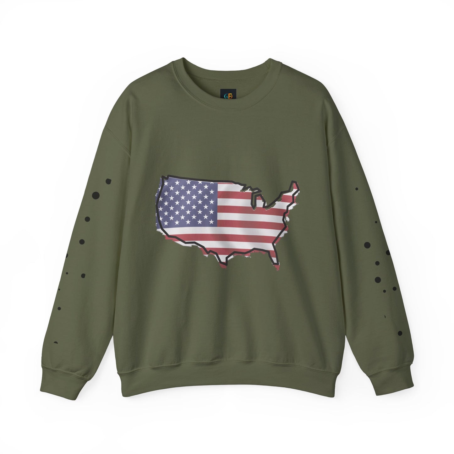 Cozy USA Unisex Sweatshirt, Warm Crewneck with American Map, Comfortable Pullover, Soft Cotton Blend Shirt, Oversized Sweater for Men and Women