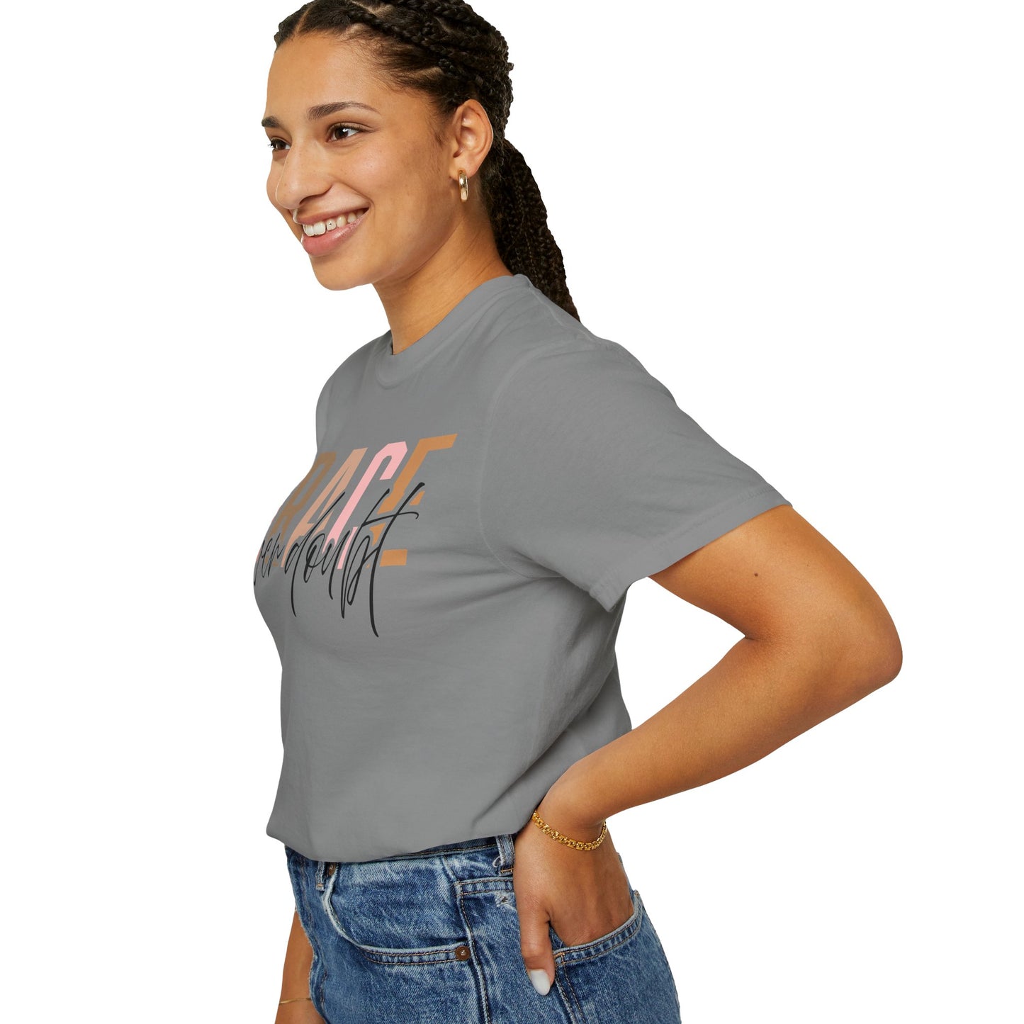 Grace Over Doubt T-Shirt - Unisex Garment-Dyed Tee, Inspirational Quote Shirt
