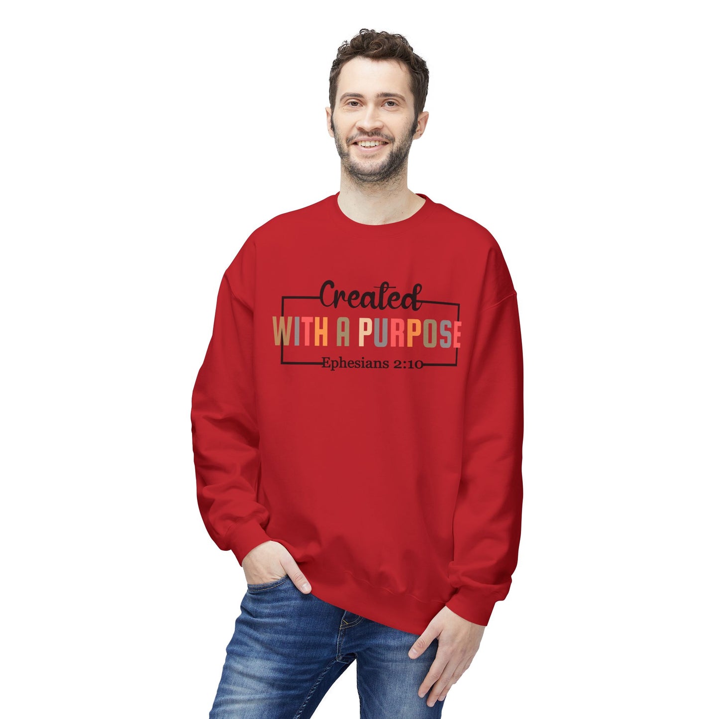 Motivational Unisex Sweatshirt | Ephesians 2:10 Bible Verse | Cozy Faith Apparel