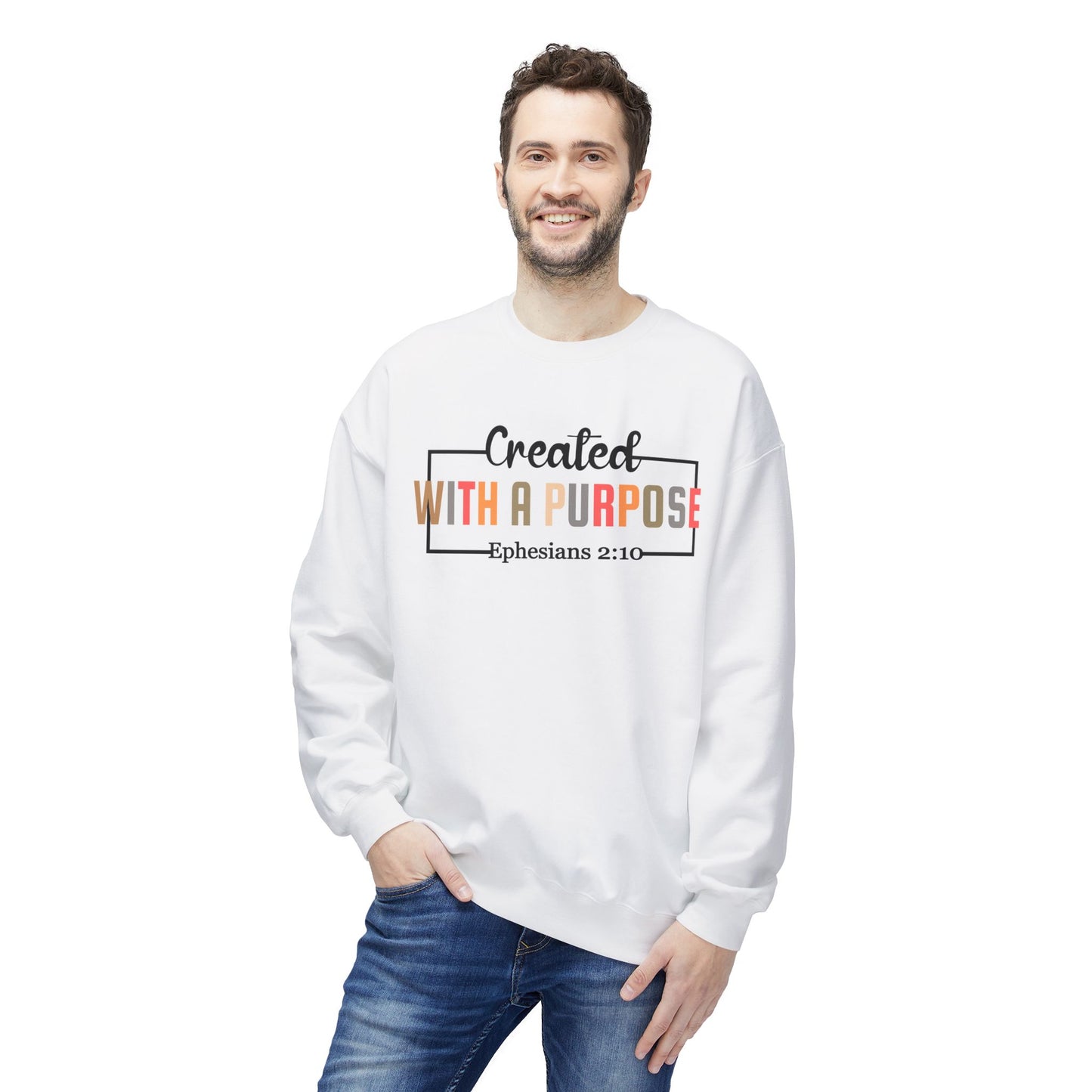 Motivational Unisex Sweatshirt | Ephesians 2:10 Bible Verse | Cozy Faith Apparel