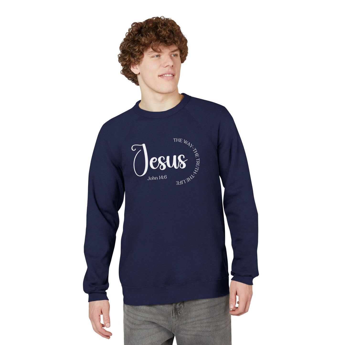 Christian Inspirational Raglan Sweatshirt - Jesus Shirt, Faith-Based Apparel, Gift for Believers