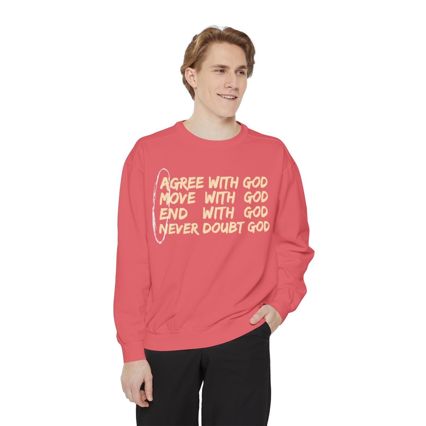 Positive Garment-Dyed Sweatshirt - Inspirational Motivational Jumper Cozy Crewneck