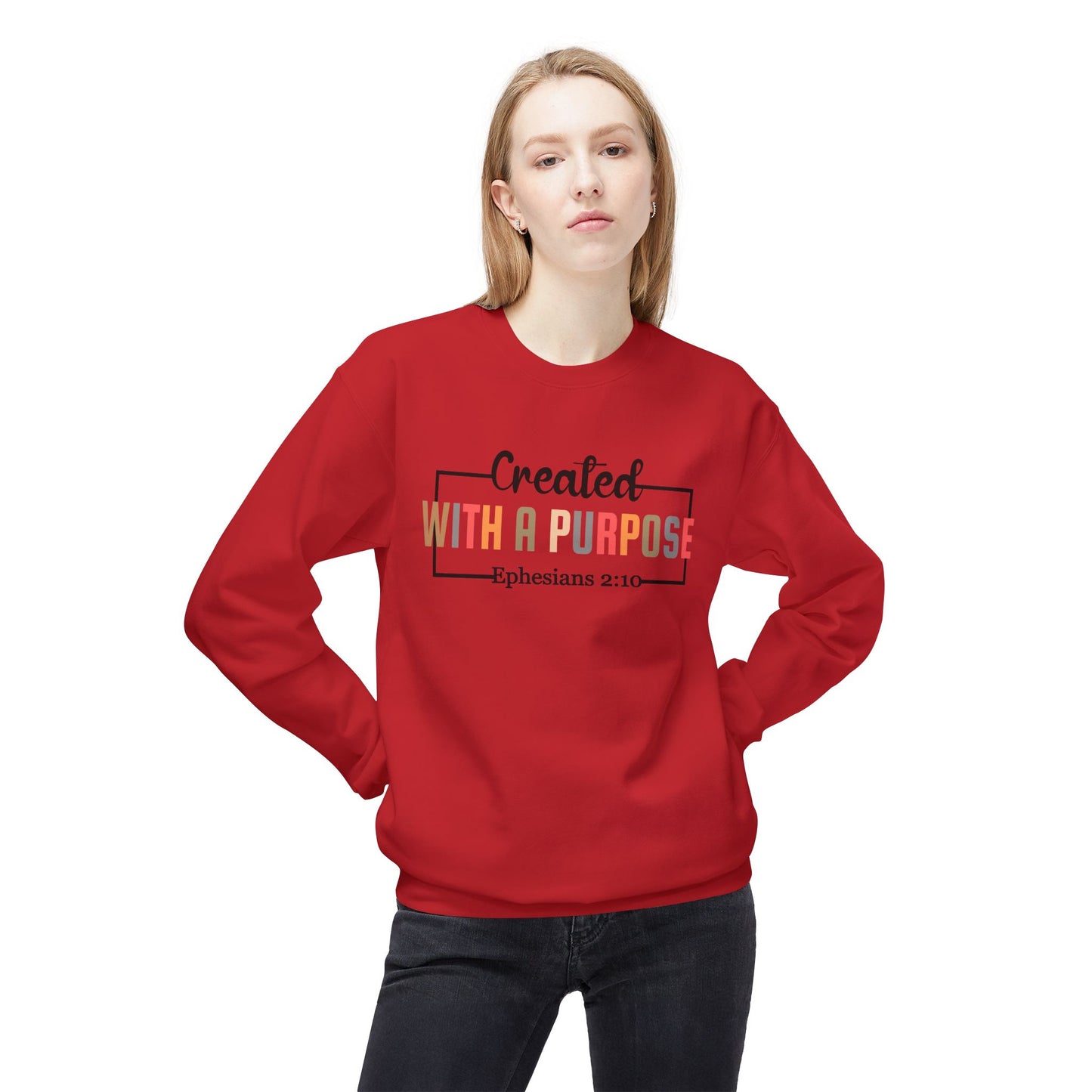 Motivational Unisex Sweatshirt | Ephesians 2:10 Bible Verse | Cozy Faith Apparel