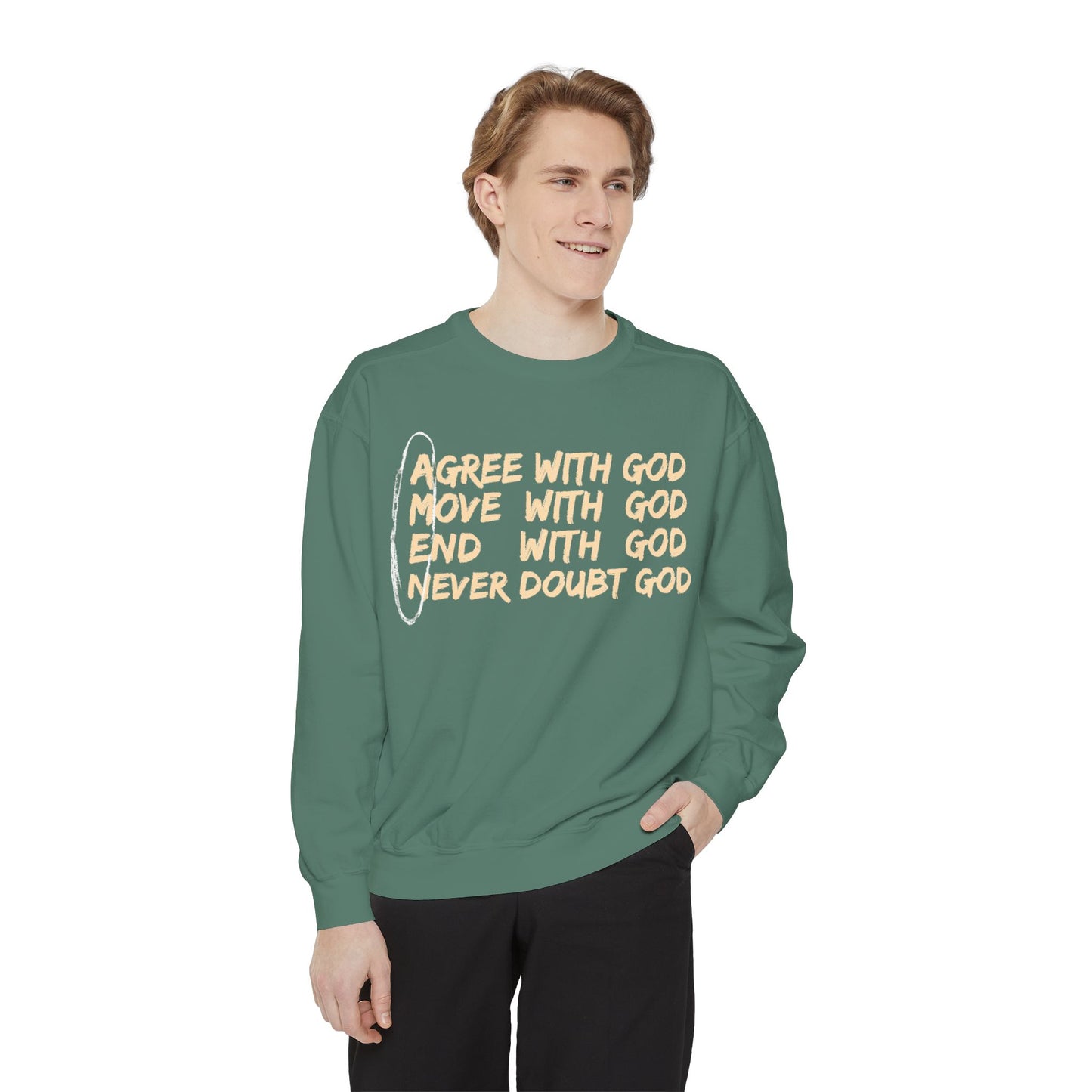 Positive Garment-Dyed Sweatshirt - Inspirational Motivational Jumper Cozy Crewneck