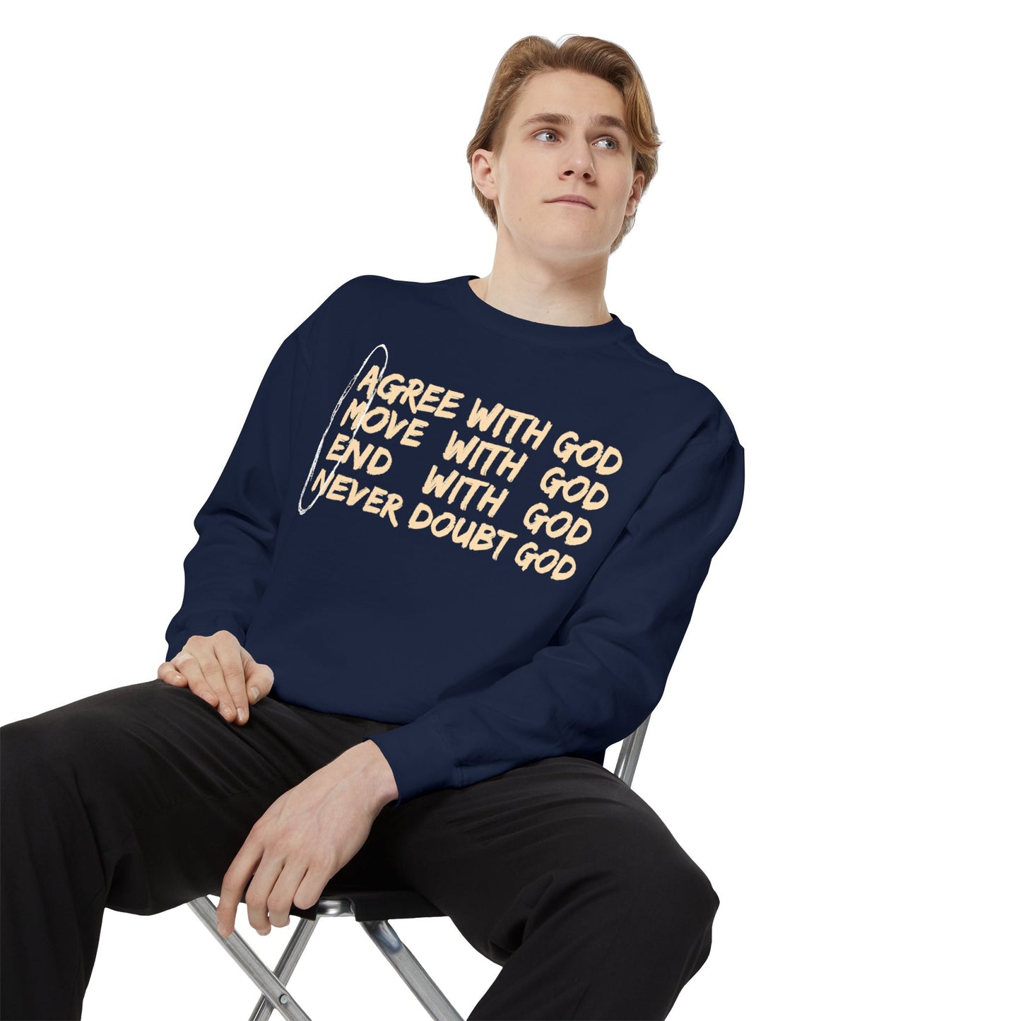 Positive Garment-Dyed Sweatshirt - Inspirational Motivational Jumper Cozy Crewneck