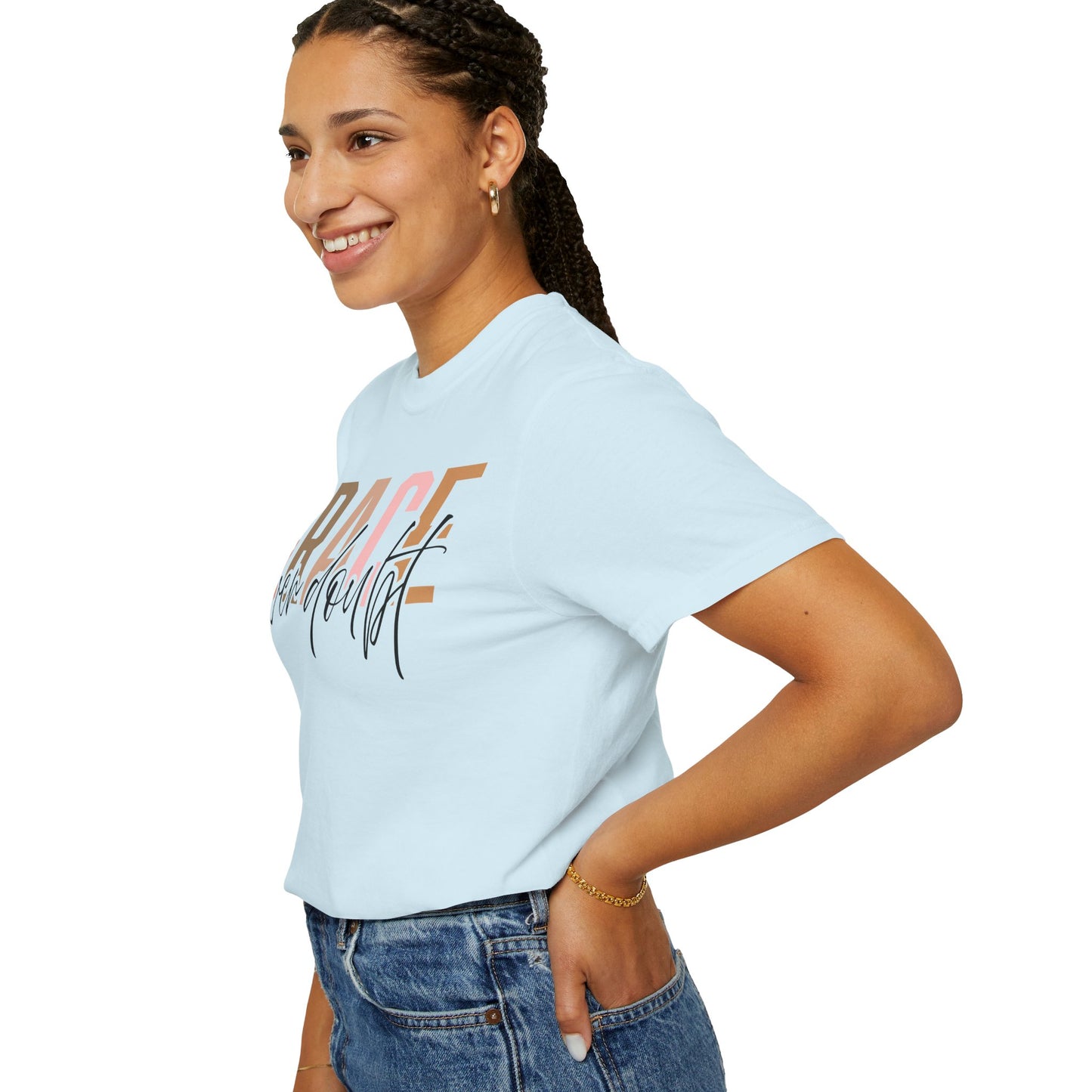 Grace Over Doubt T-Shirt - Unisex Garment-Dyed Tee, Inspirational Quote Shirt