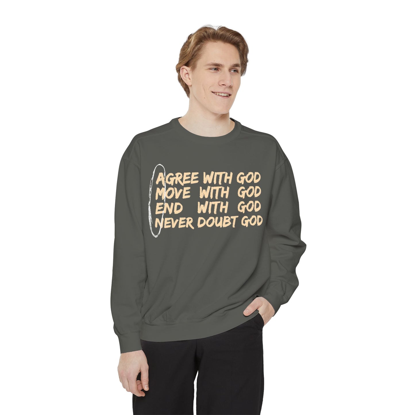 Positive Garment-Dyed Sweatshirt - Inspirational Motivational Jumper Cozy Crewneck