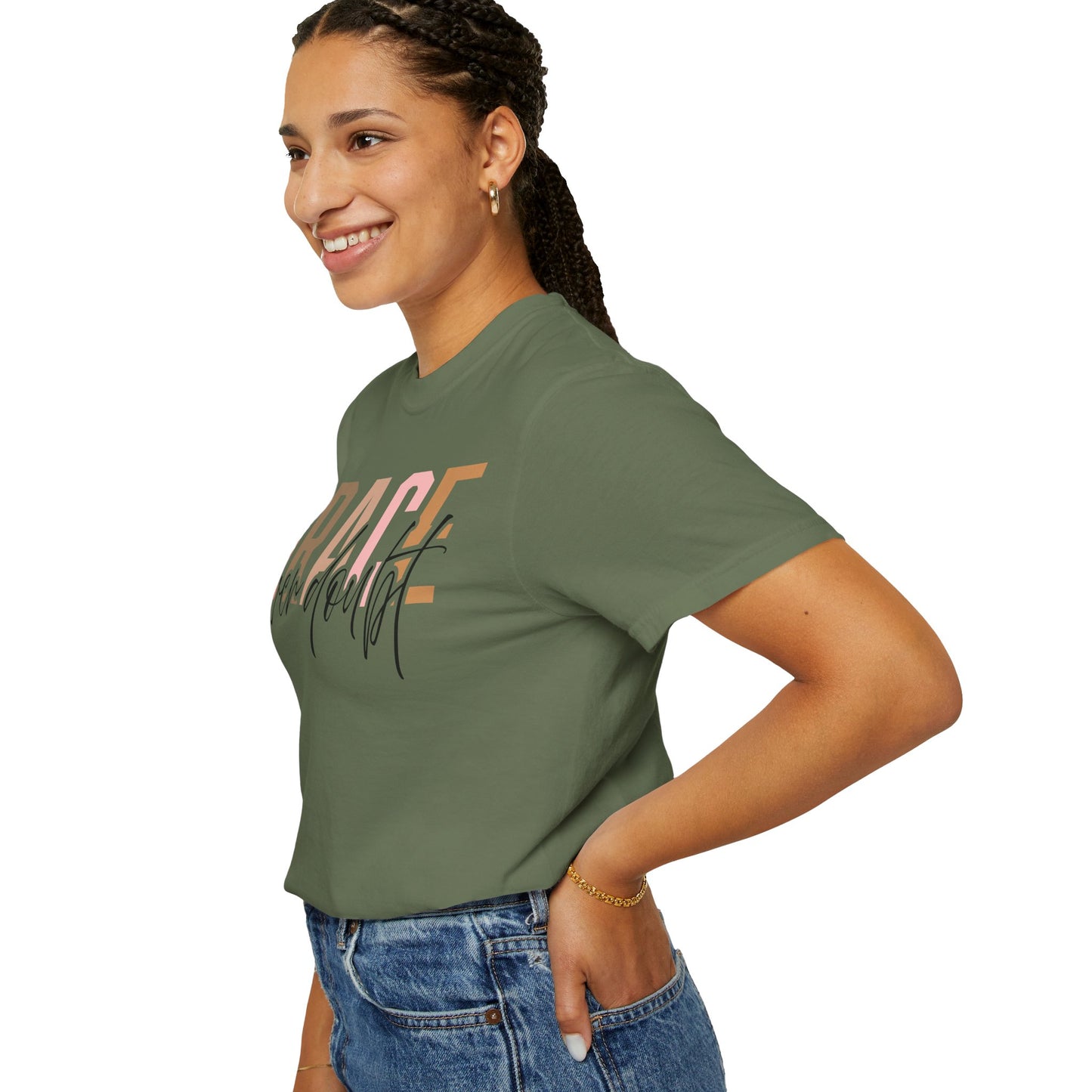 Grace Over Doubt T-Shirt - Unisex Garment-Dyed Tee, Inspirational Quote Shirt