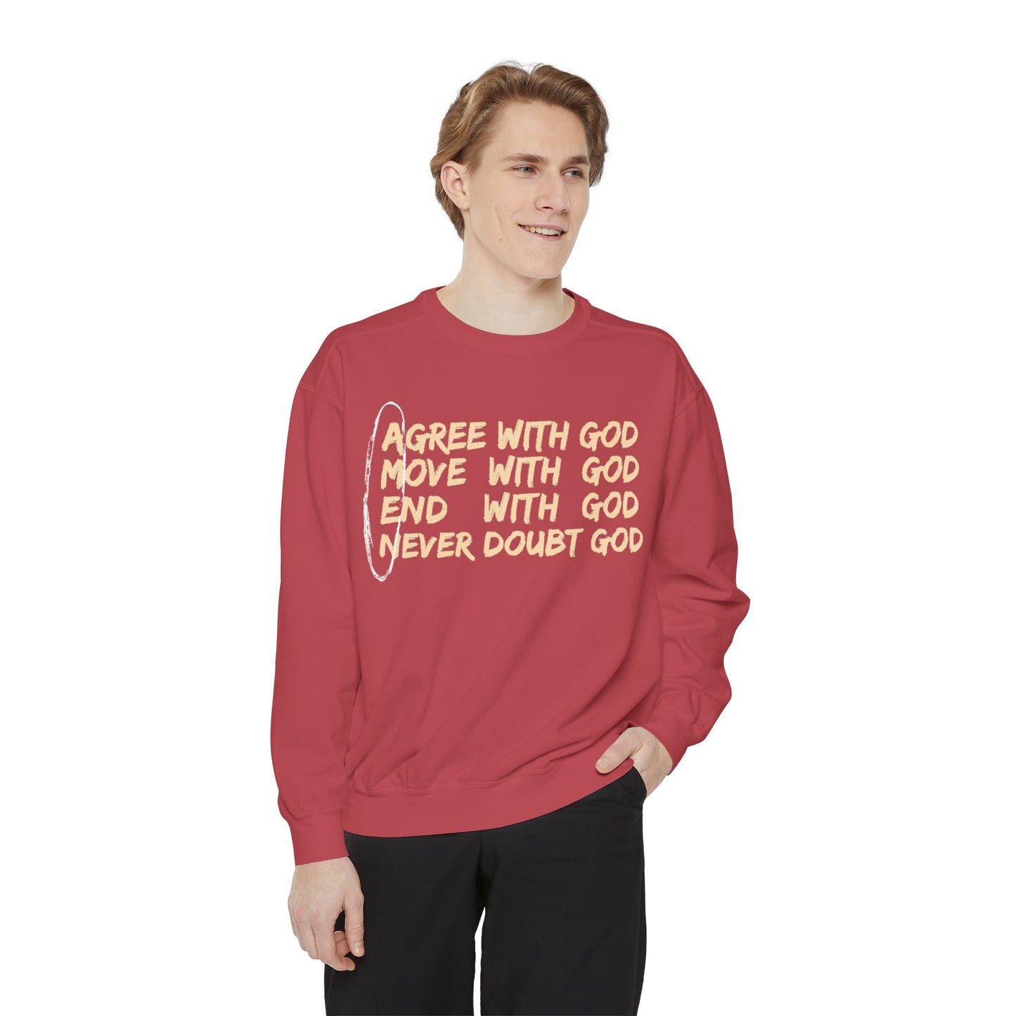 Positive Garment-Dyed Sweatshirt - Inspirational Motivational Jumper Cozy Crewneck
