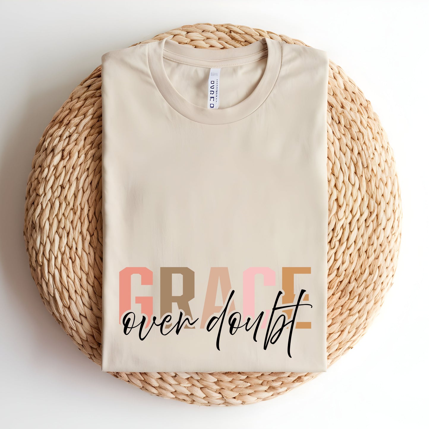 Grace Over Doubt T-Shirt - Unisex Garment-Dyed Tee, Inspirational Quote Shirt