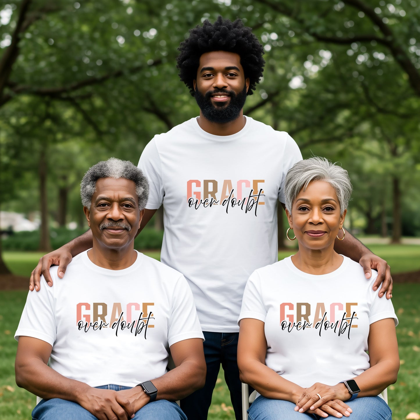 Grace Over Doubt T-Shirt - Unisex Garment-Dyed Tee, Inspirational Quote Shirt