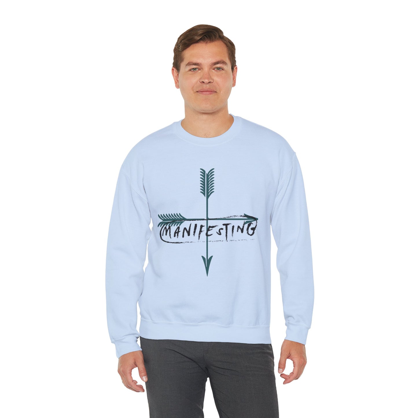 Manifesting Faith Crewneck Sweatshirt – Unisex Christian Comfort Wear | Inspirational Spiritual Gift | Cozy Faith-Based Loungewear