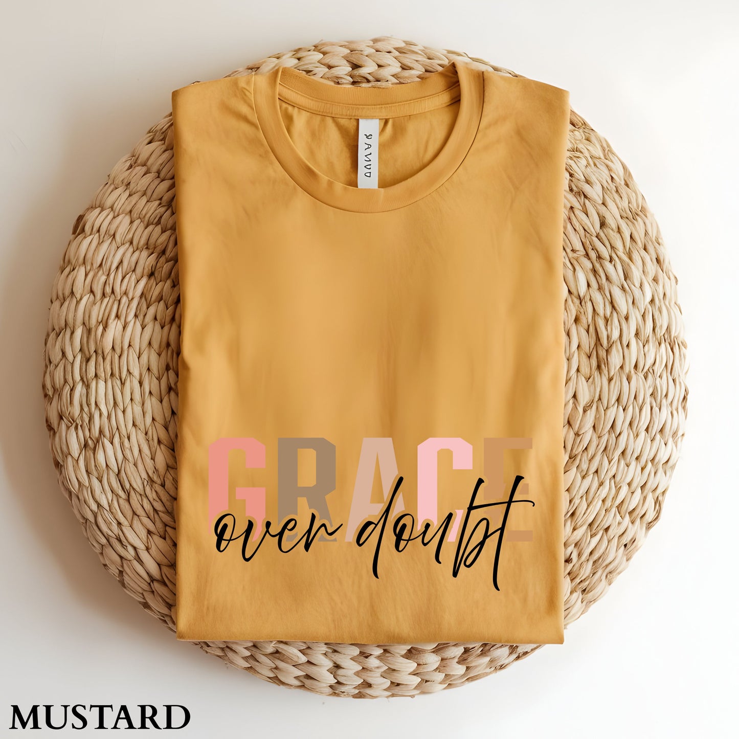 Grace Over Doubt T-Shirt - Unisex Garment-Dyed Tee, Inspirational Quote Shirt