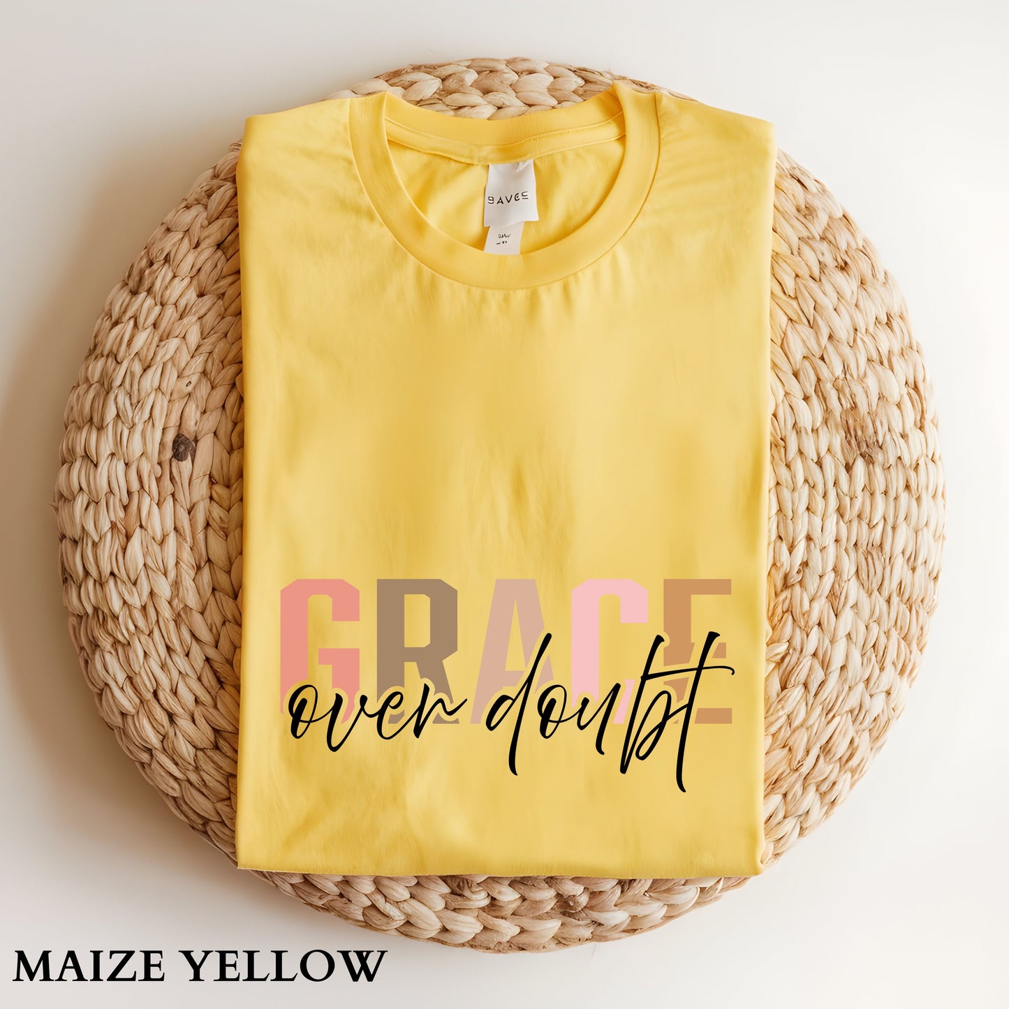 Grace Over Doubt T-Shirt - Unisex Garment-Dyed Tee, Inspirational Quote Shirt