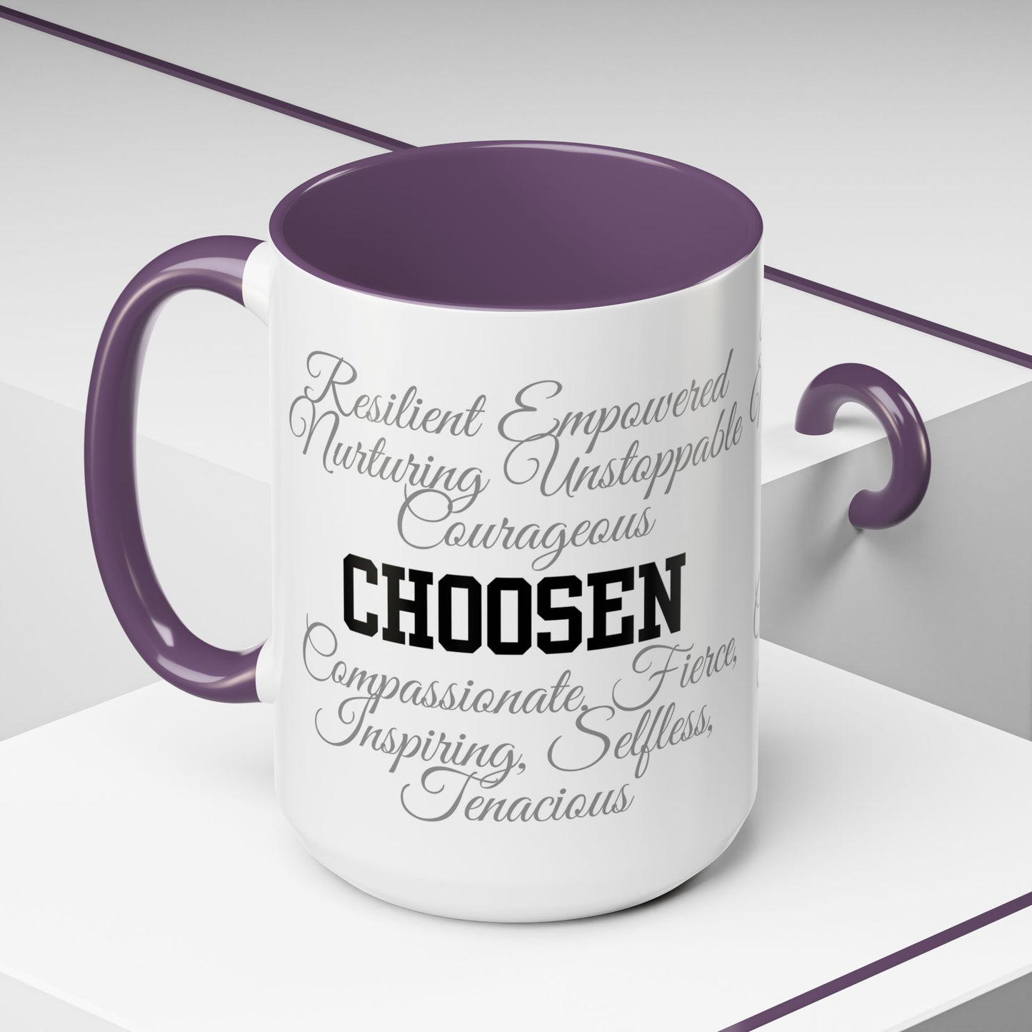 Personalization Inspirational Word Art Accent Coffee Mug — Typography Quote (11oz & 15oz)