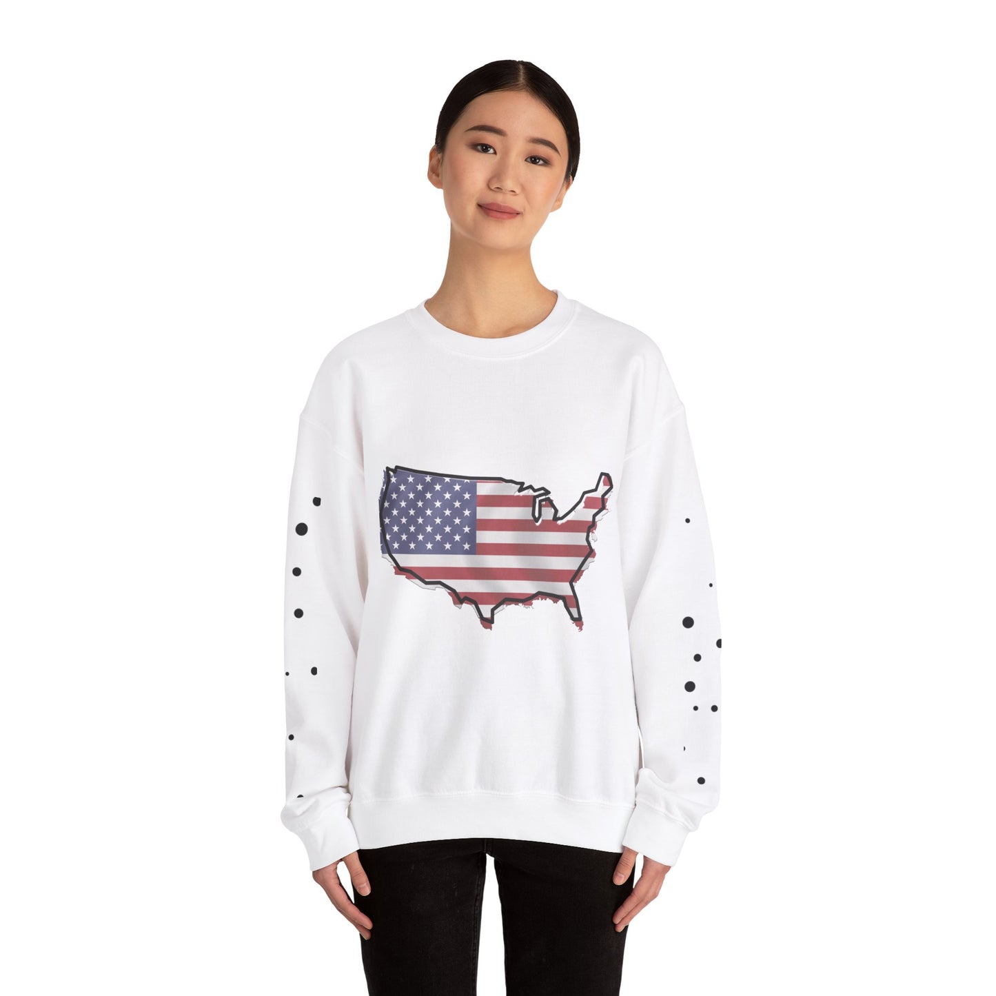 Cozy USA Unisex Sweatshirt, Warm Crewneck with American Map, Comfortable Pullover, Soft Cotton Blend Shirt, Oversized Sweater for Men and Women