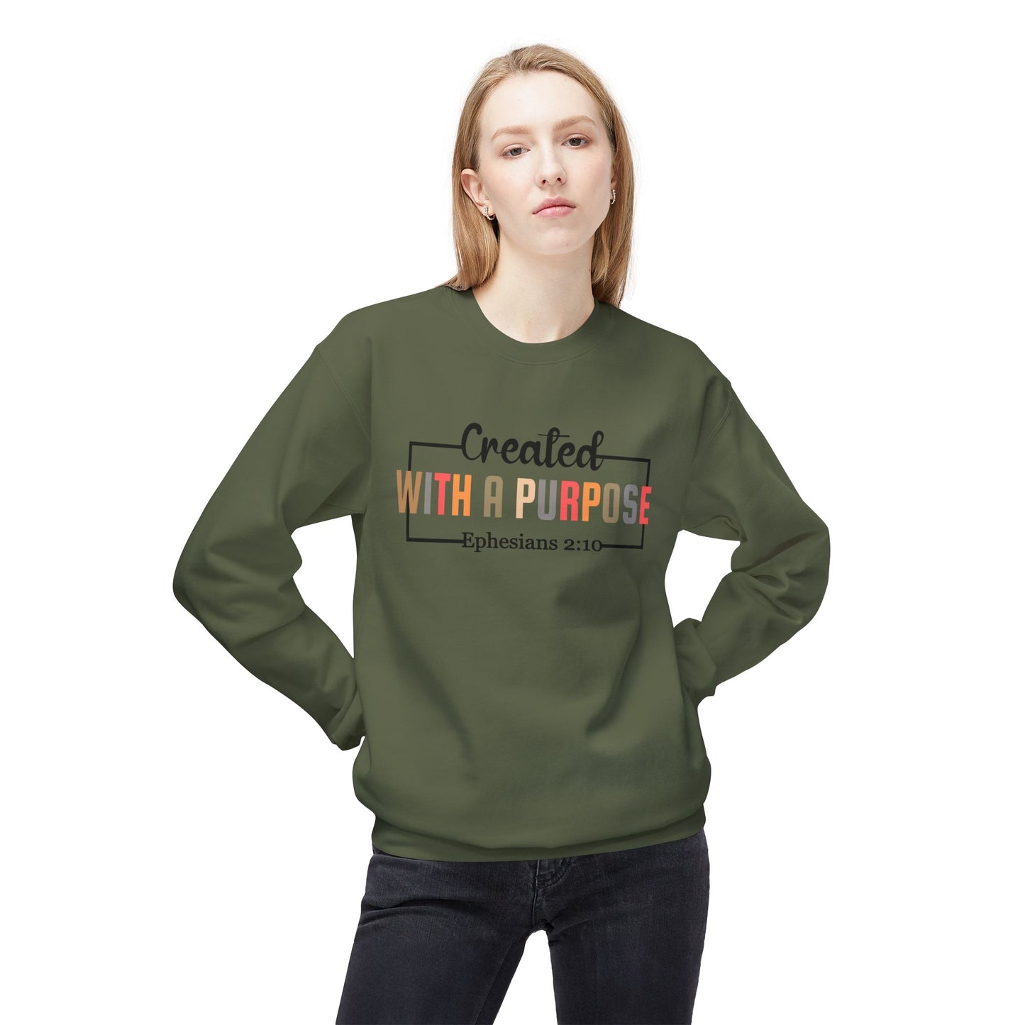 Motivational Unisex Sweatshirt | Ephesians 2:10 Bible Verse | Cozy Faith Apparel