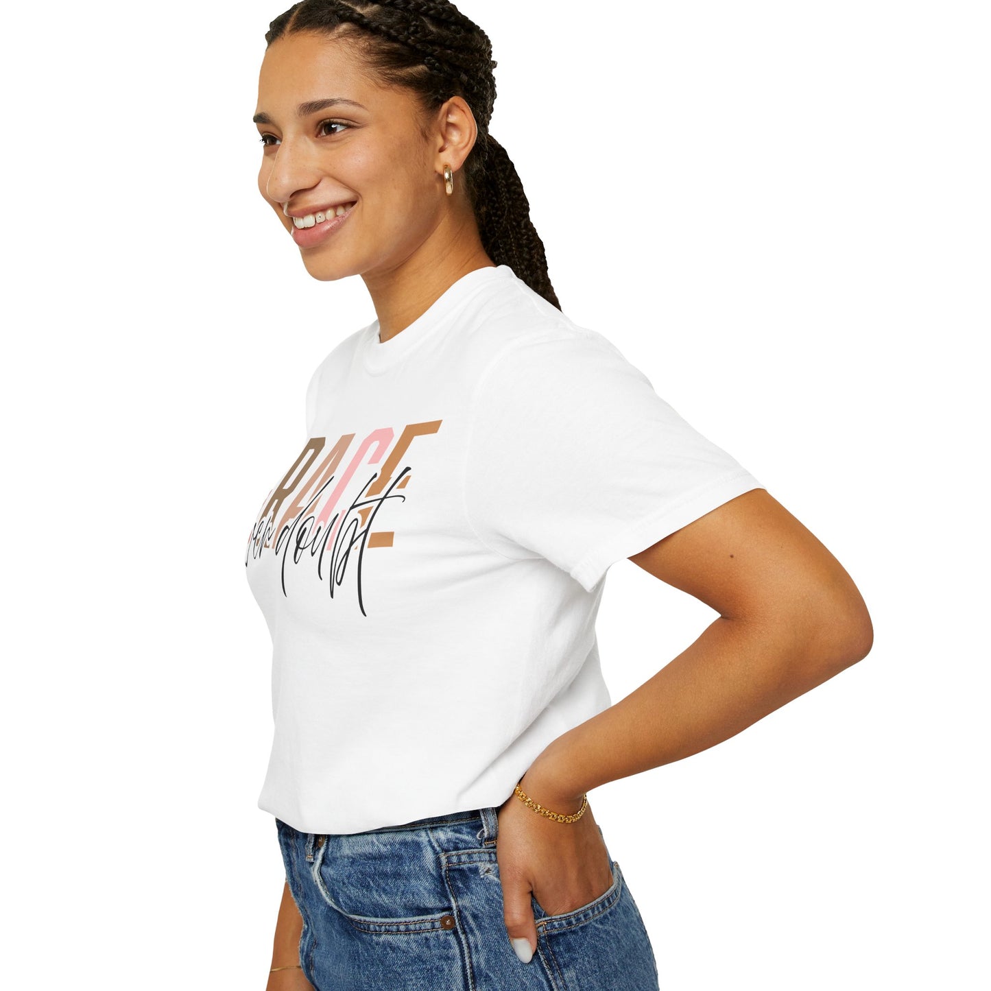 Grace Over Doubt T-Shirt - Unisex Garment-Dyed Tee, Inspirational Quote Shirt