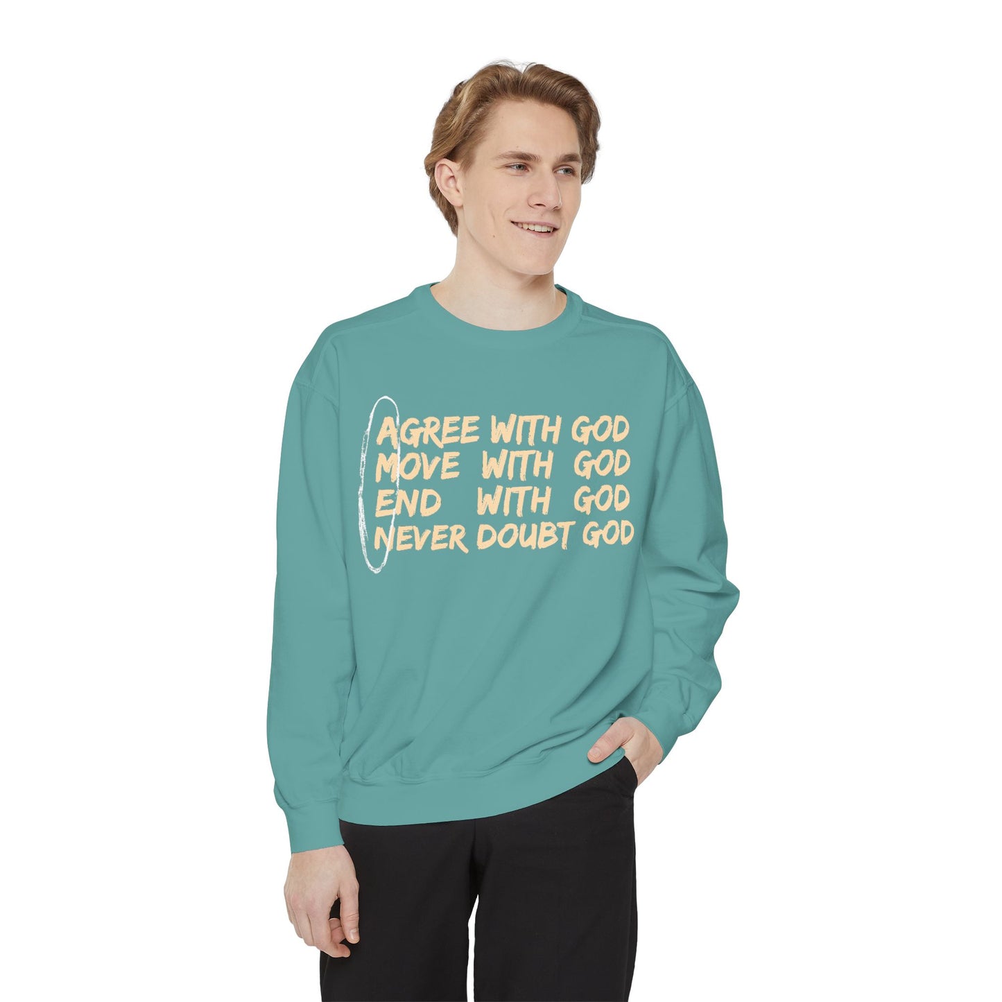 Positive Garment-Dyed Sweatshirt - Inspirational Motivational Jumper Cozy Crewneck