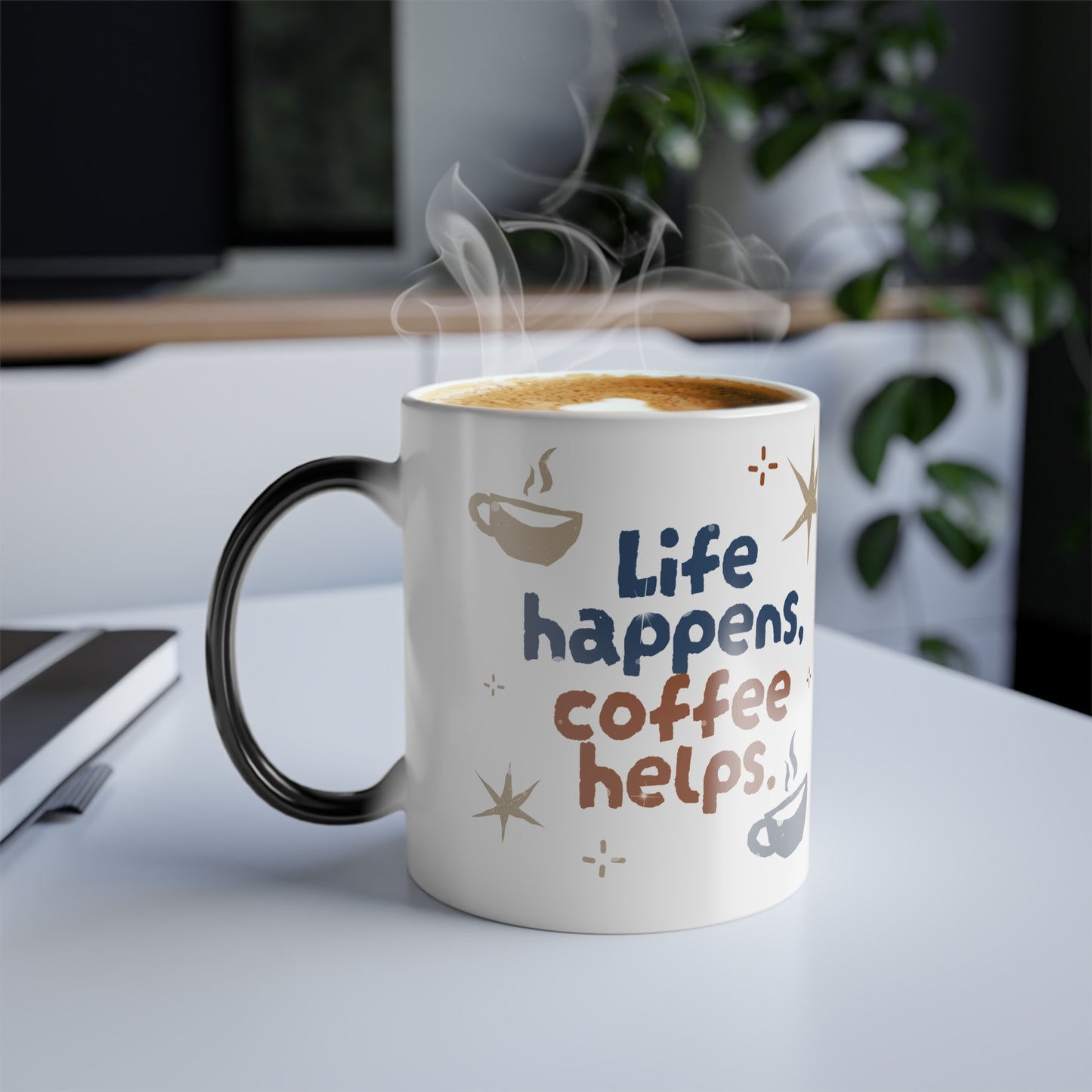 Magic Color Changing Mug, Heat Sensitive Coffee Cup, Tea Mug, Heat Activated Color Morphing Mug, 11oz, Unique Gift Idea