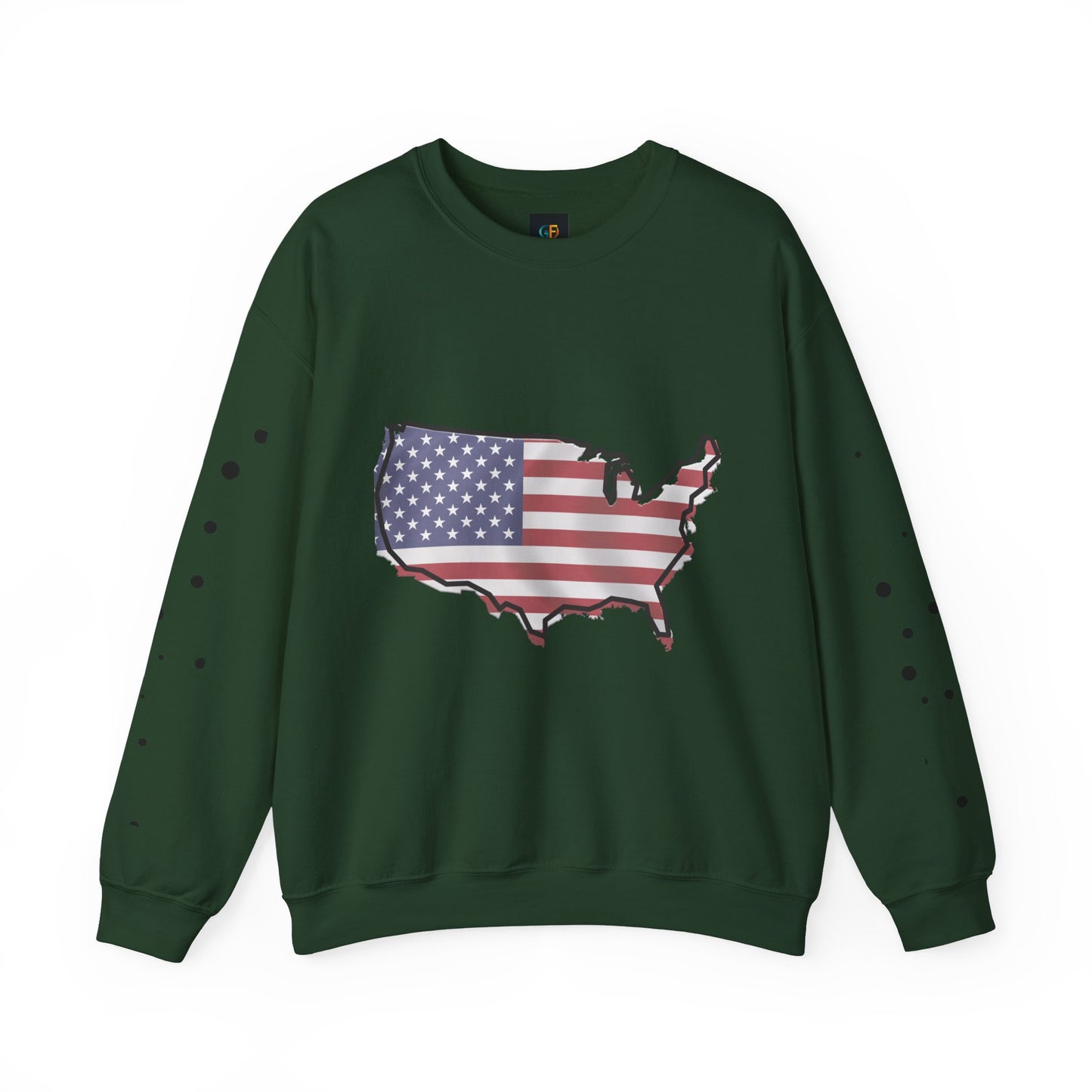 Cozy USA Unisex Sweatshirt, Warm Crewneck with American Map, Comfortable Pullover, Soft Cotton Blend Shirt, Oversized Sweater for Men and Women