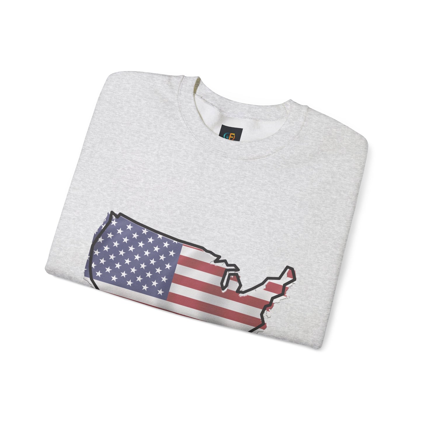 Cozy USA Unisex Sweatshirt, Warm Crewneck with American Map, Comfortable Pullover, Soft Cotton Blend Shirt, Oversized Sweater for Men and Women