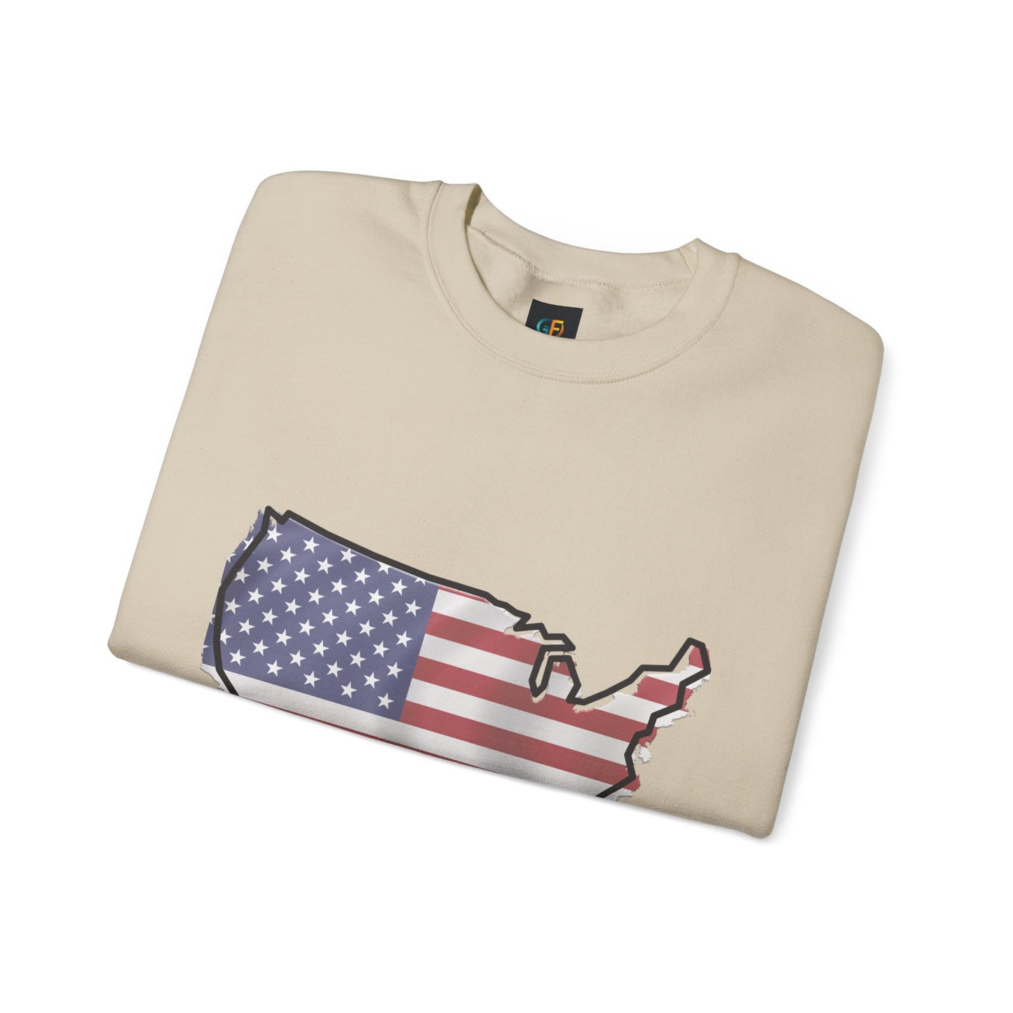 Cozy USA Unisex Sweatshirt, Warm Crewneck with American Map, Comfortable Pullover, Soft Cotton Blend Shirt, Oversized Sweater for Men and Women