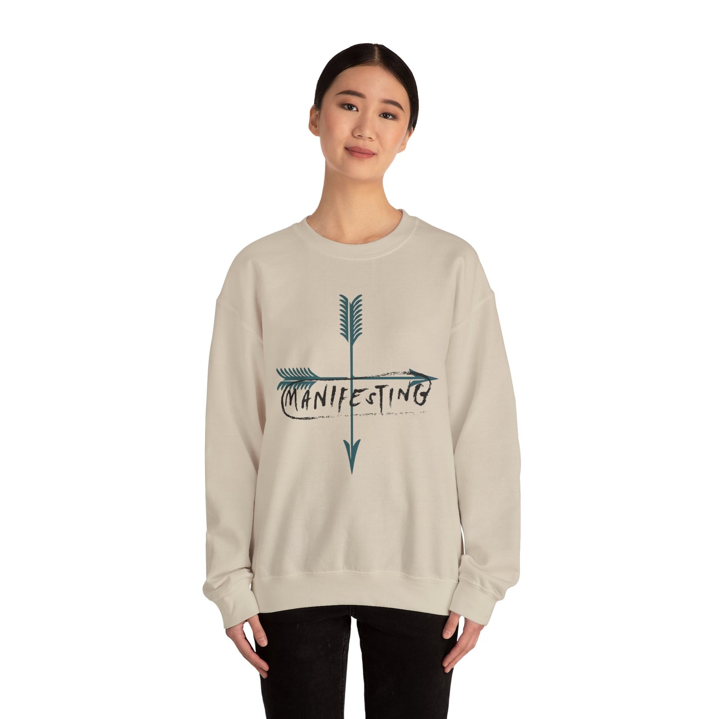 Manifesting Faith Crewneck Sweatshirt – Unisex Christian Comfort Wear | Inspirational Spiritual Gift | Cozy Faith-Based Loungewear