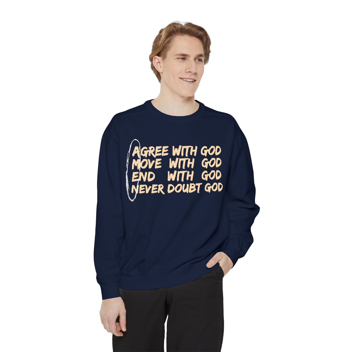 Positive Garment-Dyed Sweatshirt - Inspirational Motivational Jumper Cozy Crewneck