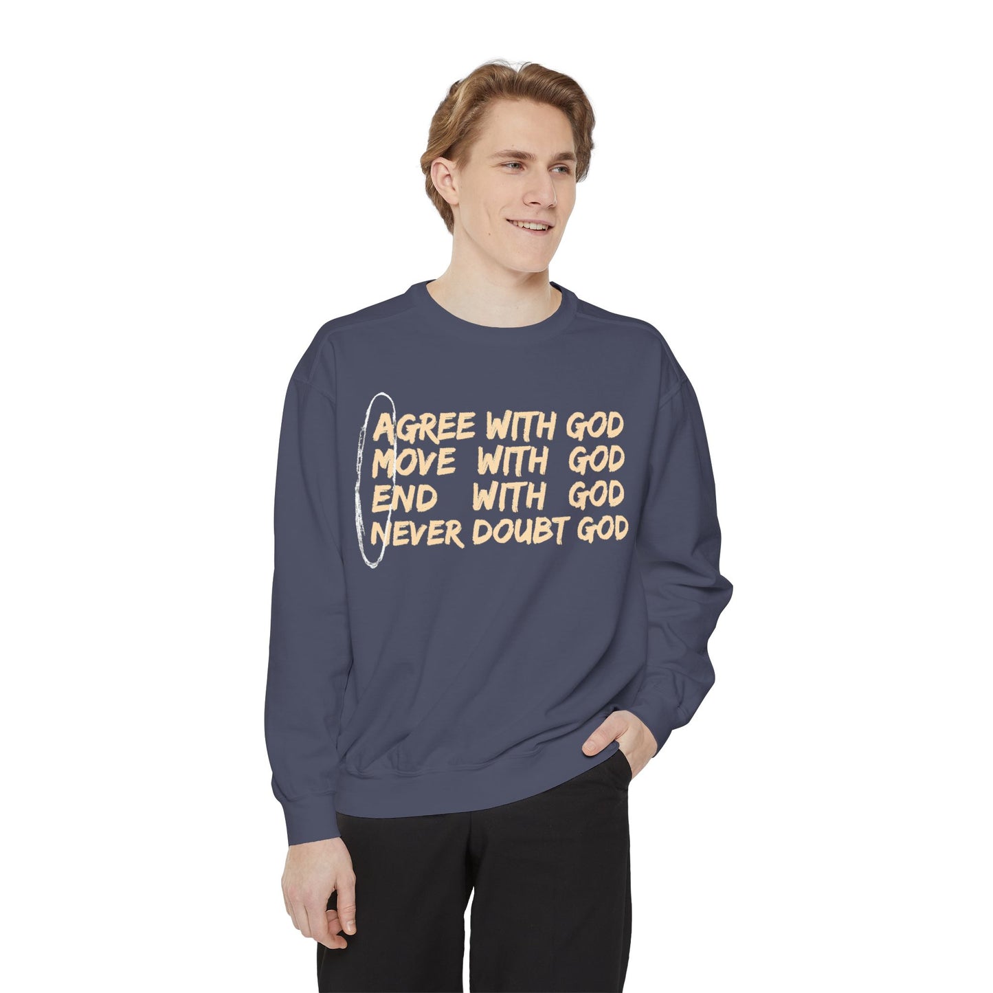 Positive Garment-Dyed Sweatshirt - Inspirational Motivational Jumper Cozy Crewneck