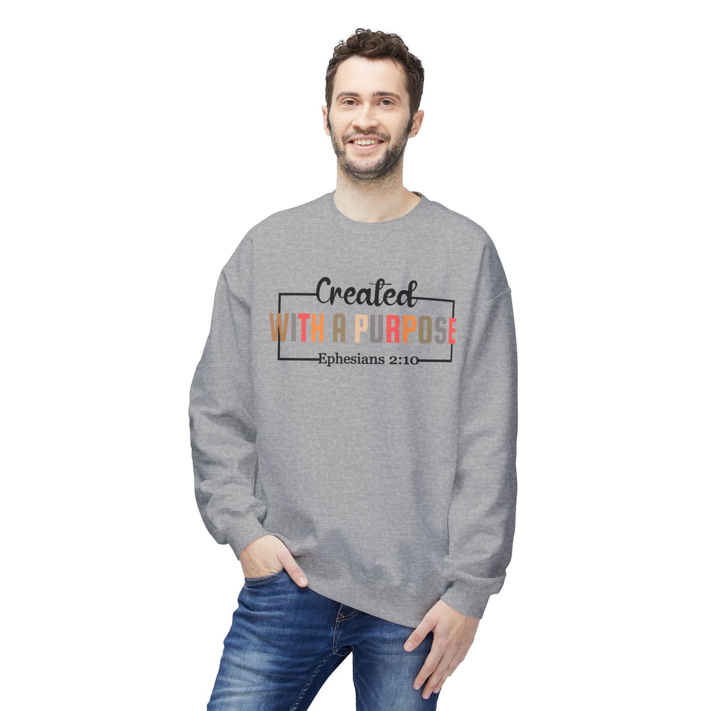 Motivational Unisex Sweatshirt | Ephesians 2:10 Bible Verse | Cozy Faith Apparel