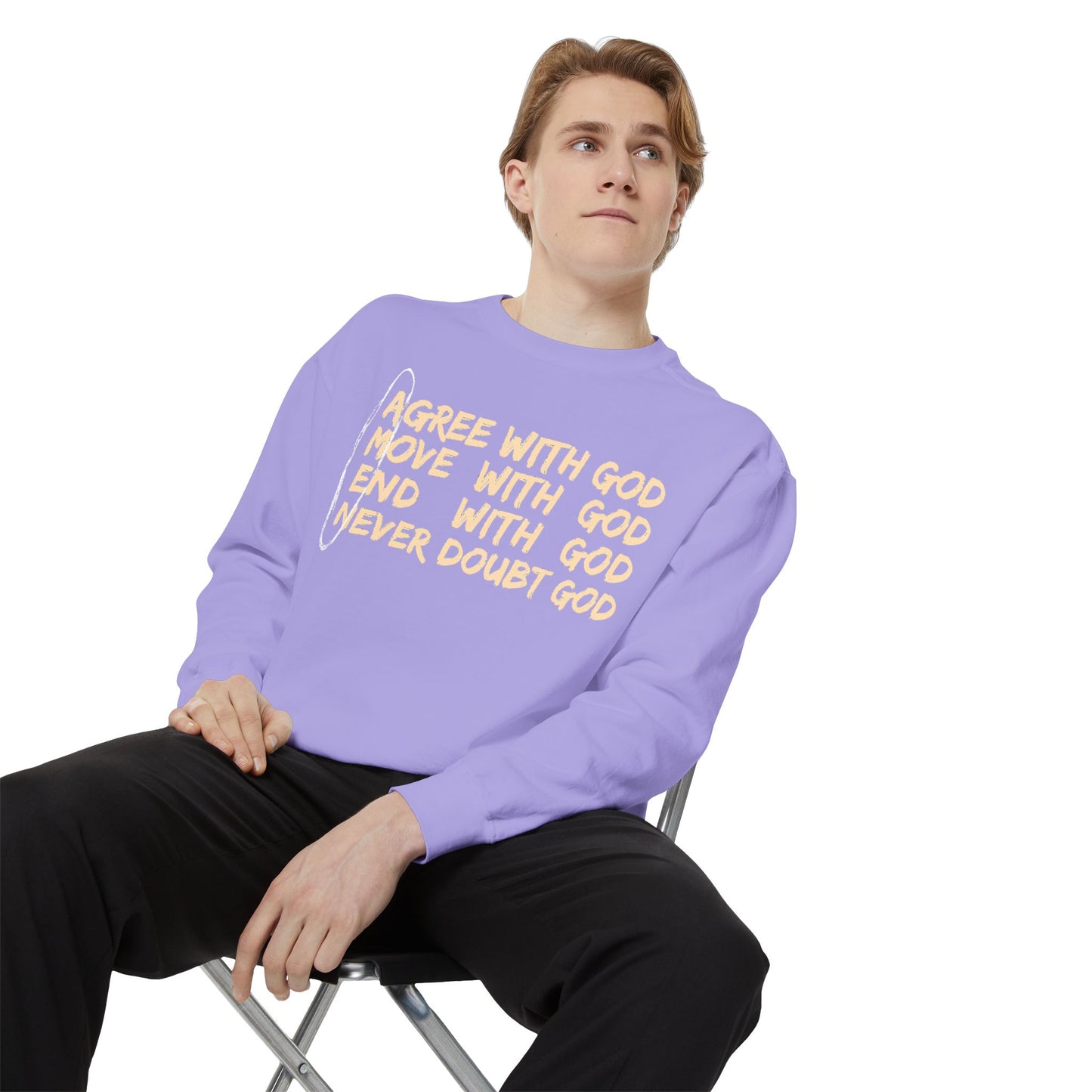 Positive Garment-Dyed Sweatshirt - Inspirational Motivational Jumper Cozy Crewneck