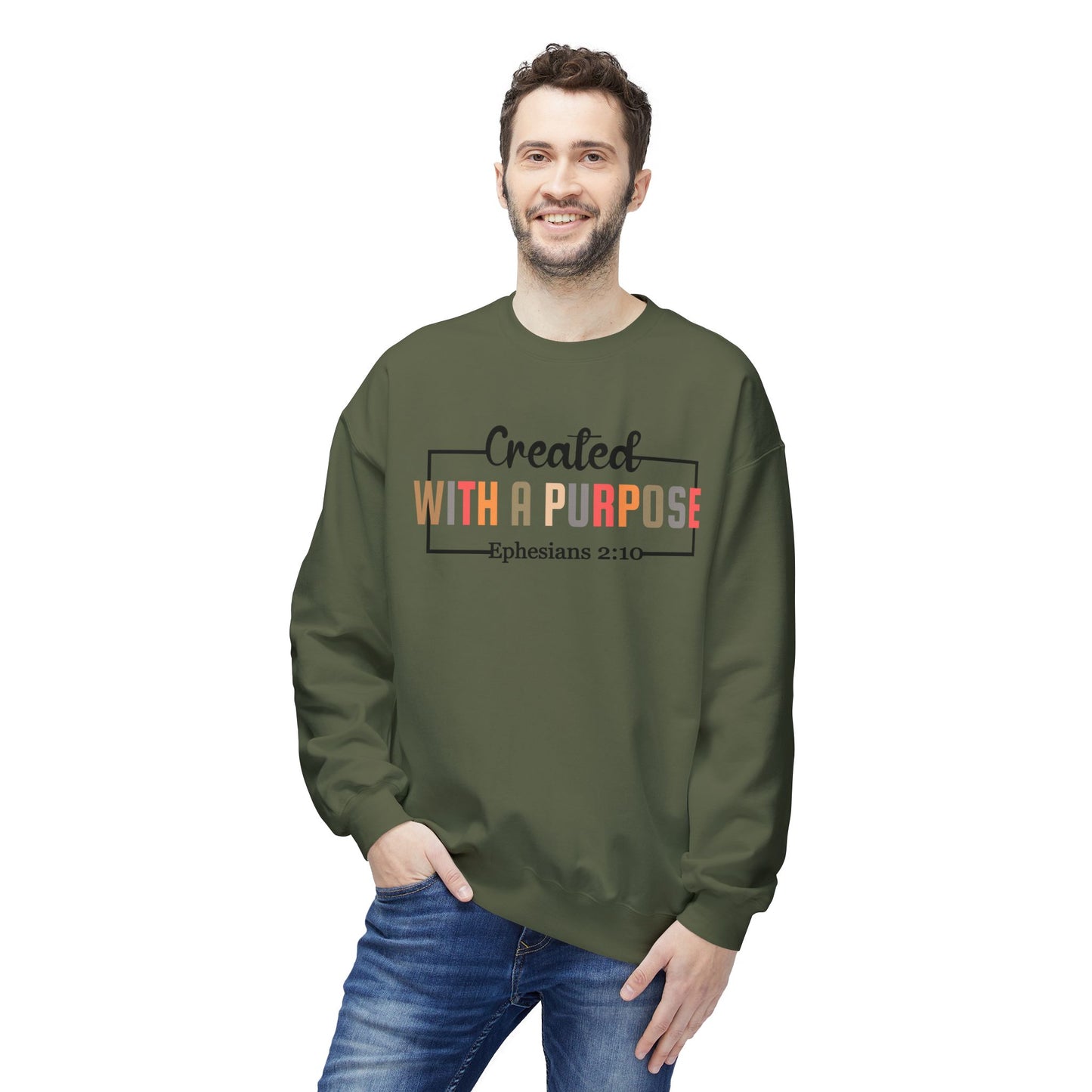 Motivational Unisex Sweatshirt | Ephesians 2:10 Bible Verse | Cozy Faith Apparel