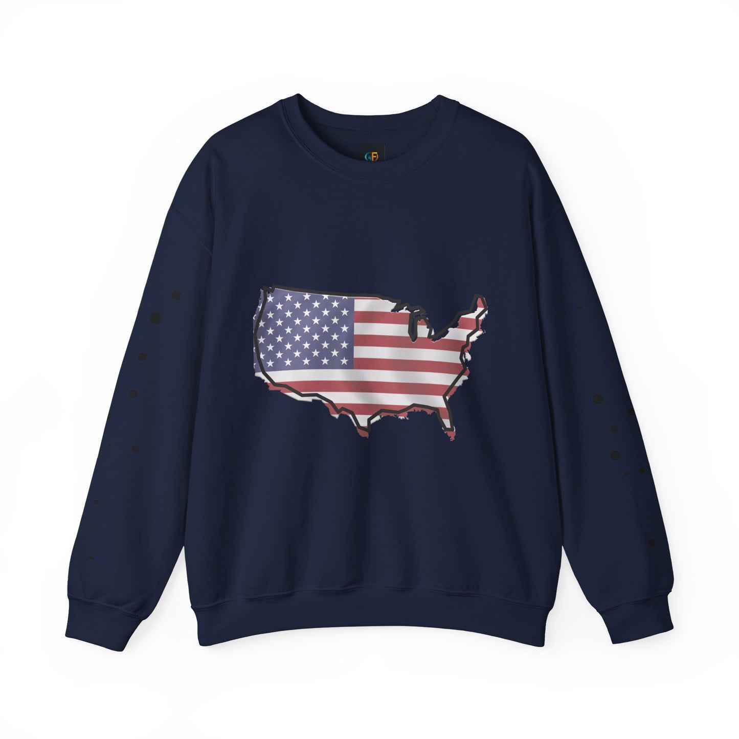 Cozy USA Unisex Sweatshirt, Warm Crewneck with American Map, Comfortable Pullover, Soft Cotton Blend Shirt, Oversized Sweater for Men and Women