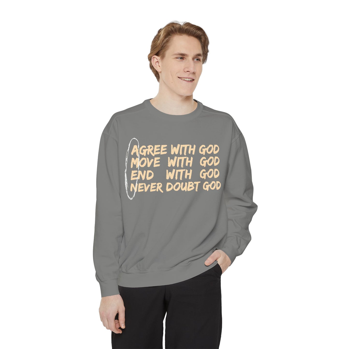 Positive Garment-Dyed Sweatshirt - Inspirational Motivational Jumper Cozy Crewneck