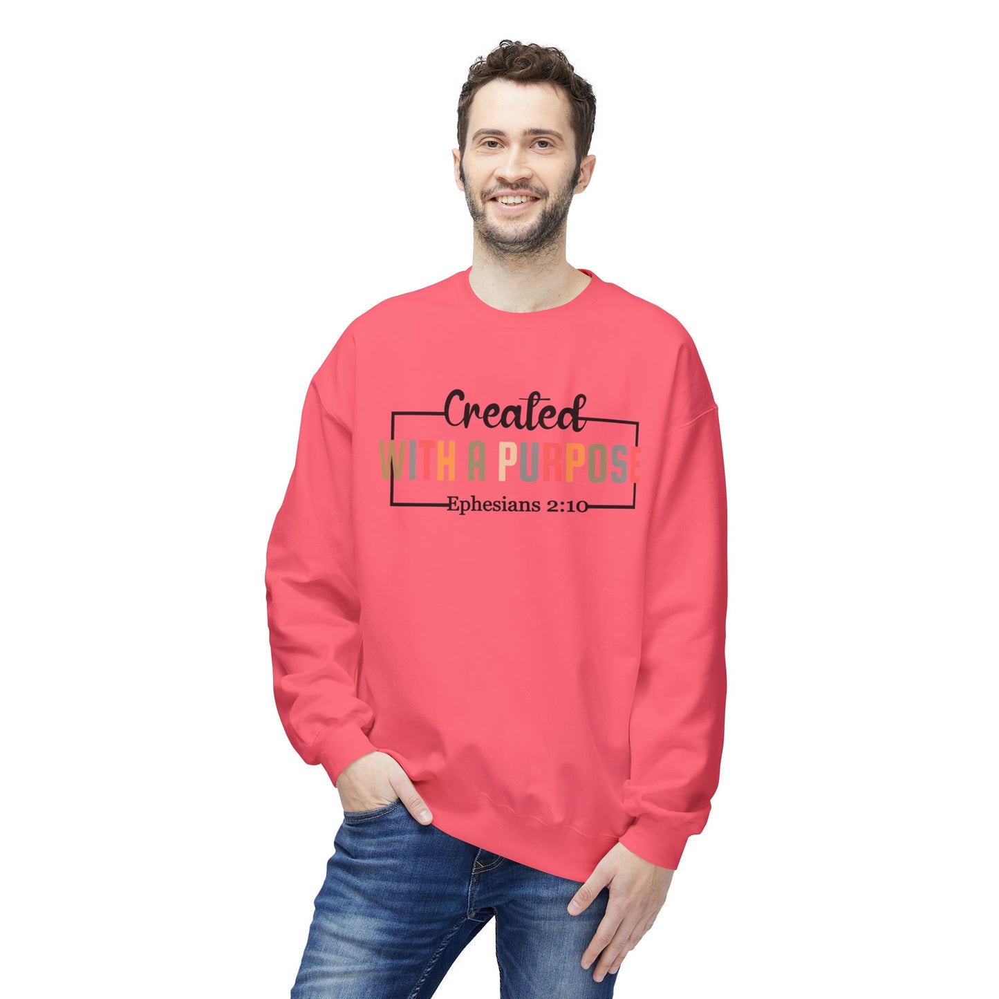 Motivational Unisex Sweatshirt | Ephesians 2:10 Bible Verse | Cozy Faith Apparel