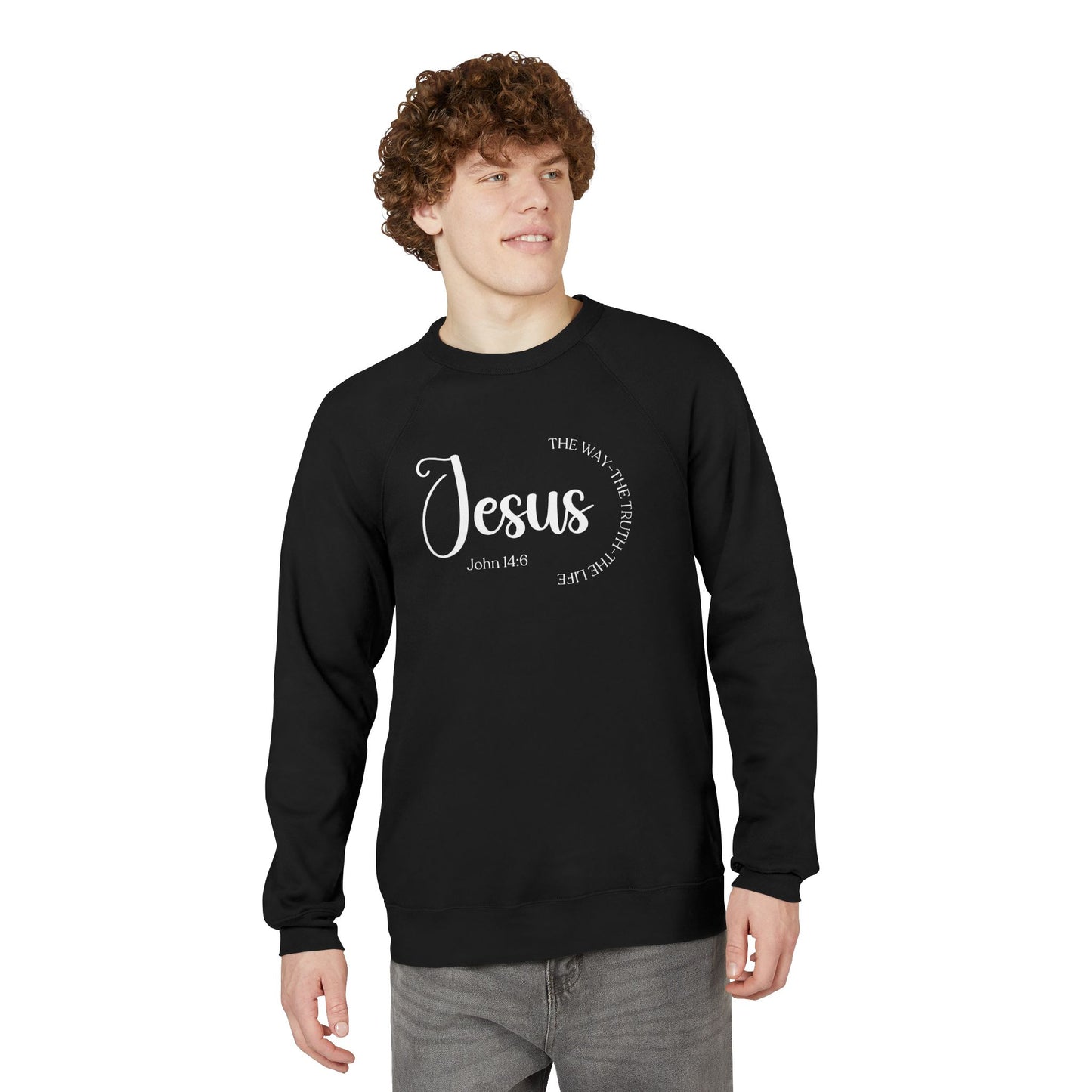 Christian Inspirational Raglan Sweatshirt - Jesus Shirt, Faith-Based Apparel, Gift for Believers