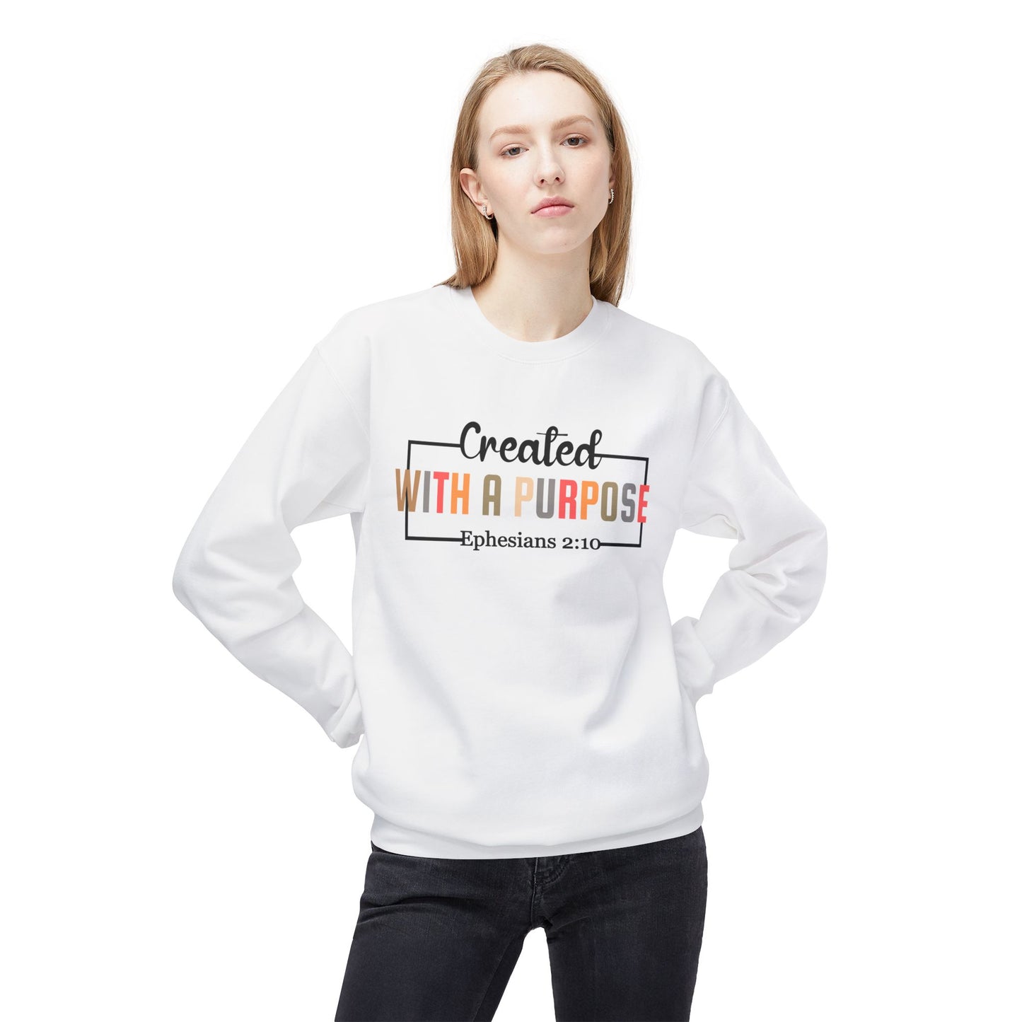 Motivational Unisex Sweatshirt | Ephesians 2:10 Bible Verse | Cozy Faith Apparel