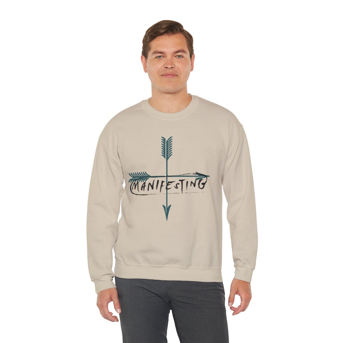 Manifesting Faith Crewneck Sweatshirt – Unisex Christian Comfort Wear | Inspirational Spiritual Gift | Cozy Faith-Based Loungewear