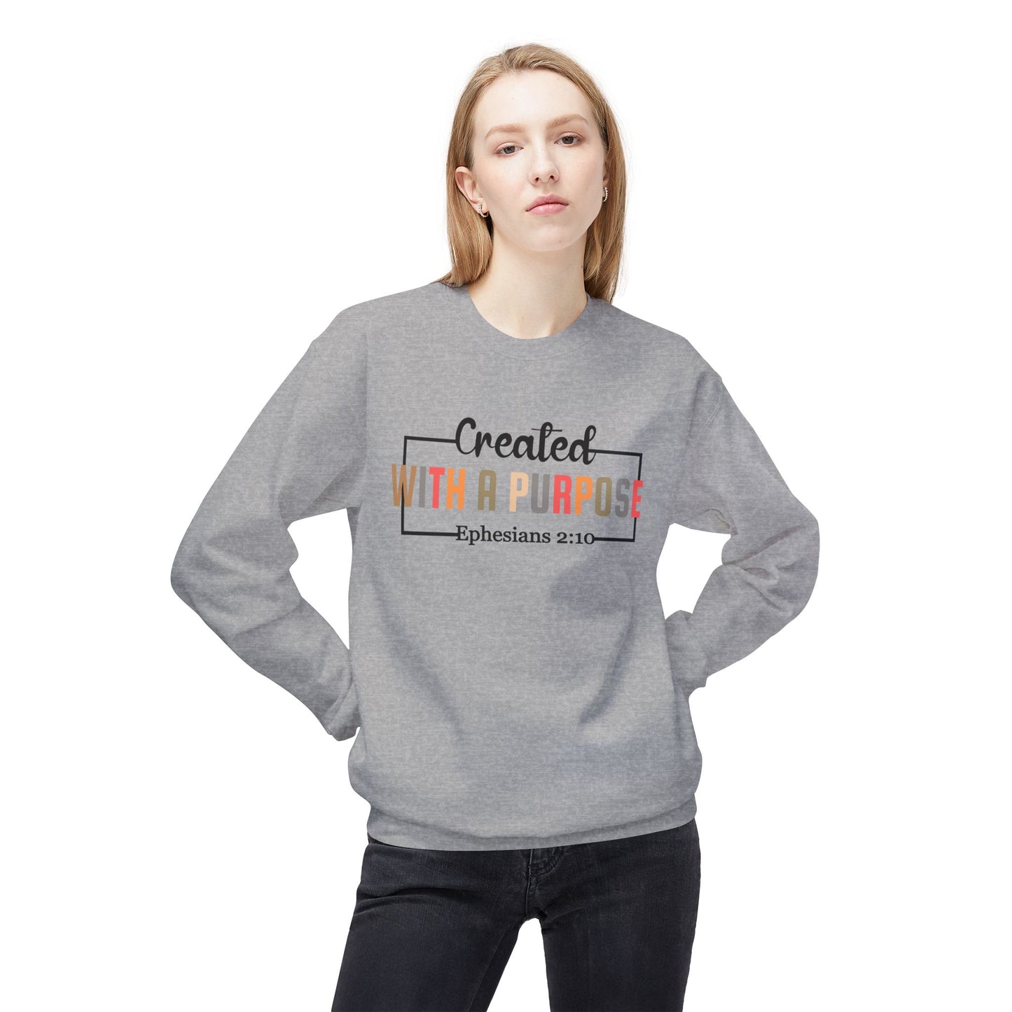 Motivational Unisex Sweatshirt | Ephesians 2:10 Bible Verse | Cozy Faith Apparel