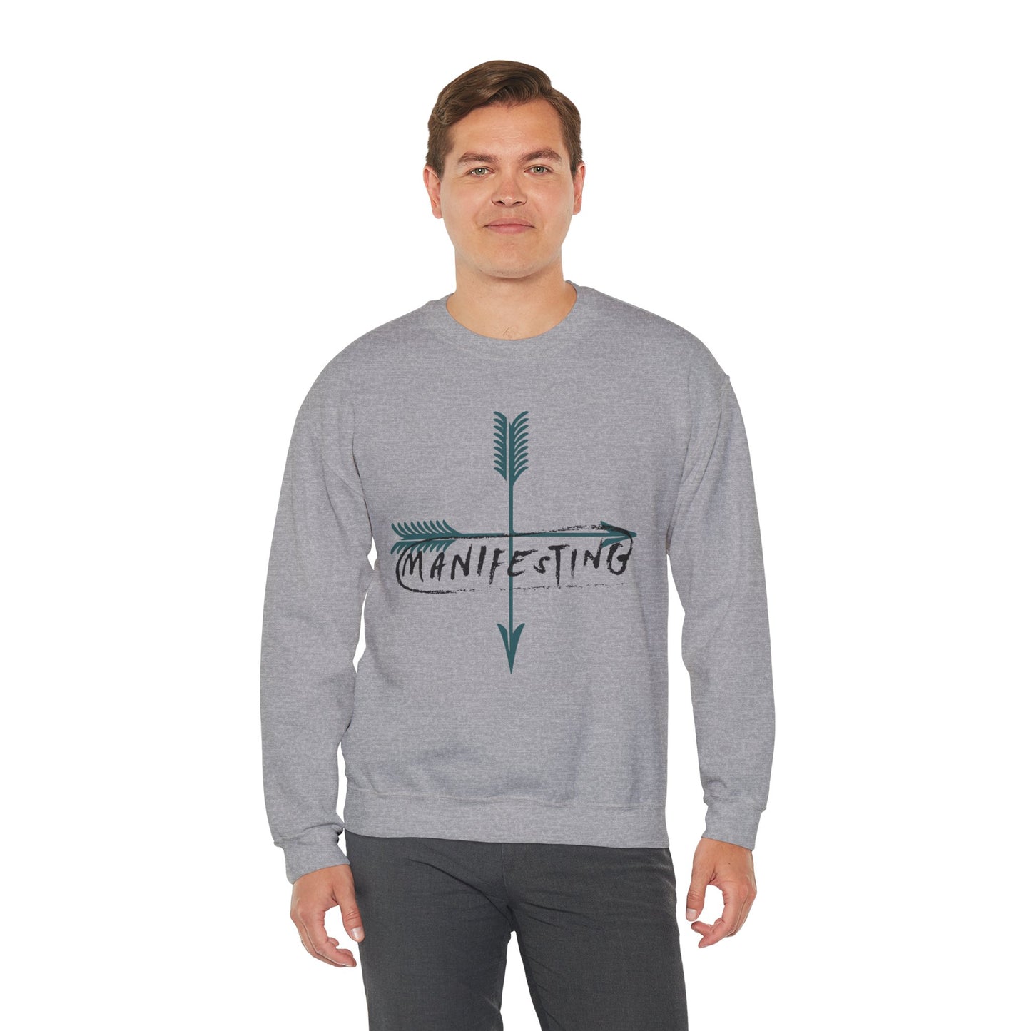 Manifesting Faith Crewneck Sweatshirt – Unisex Christian Comfort Wear | Inspirational Spiritual Gift | Cozy Faith-Based Loungewear