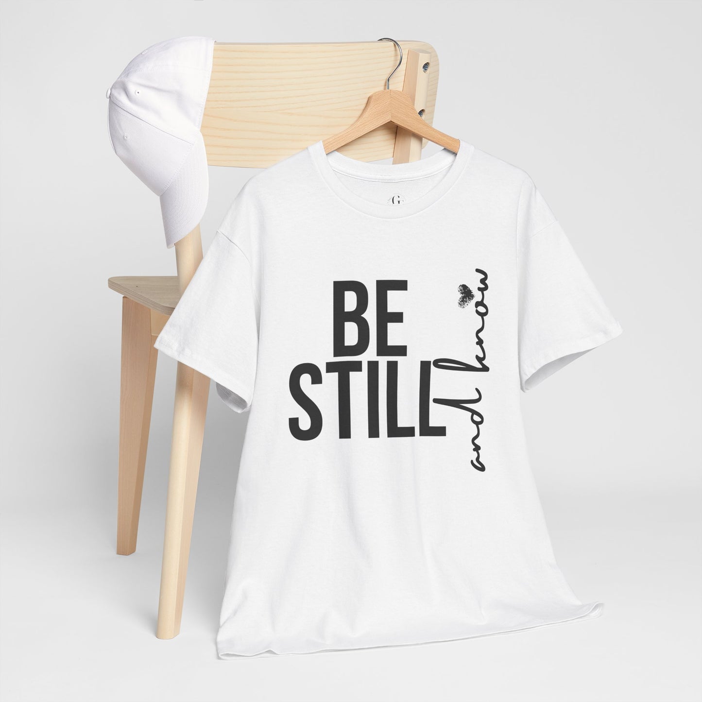 Inspirational Unisex Heavy Cotton Tee - "Be Still and Know" - Perfect for Mindfulness and Everyday Comfort
