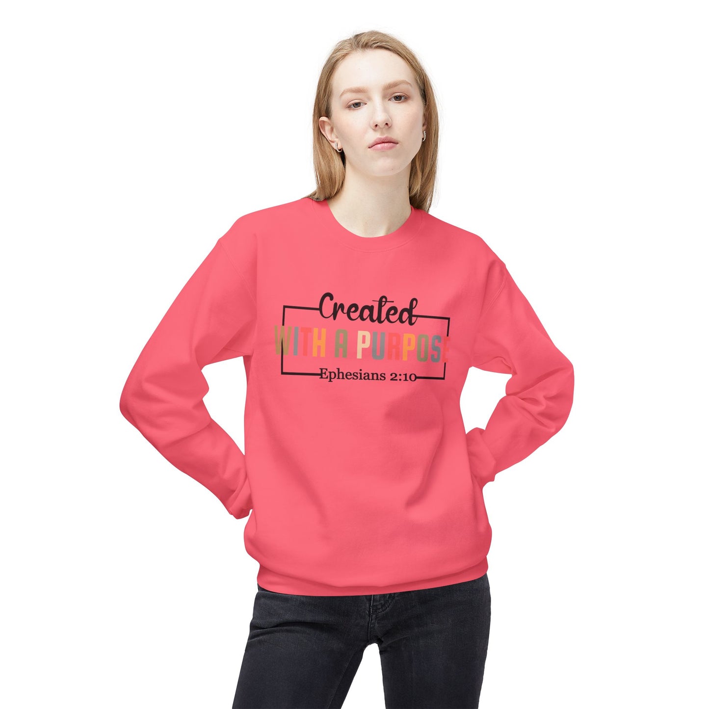 Motivational Unisex Sweatshirt | Ephesians 2:10 Bible Verse | Cozy Faith Apparel