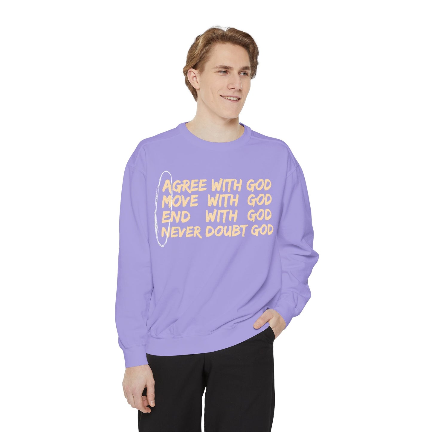 Positive Garment-Dyed Sweatshirt - Inspirational Motivational Jumper Cozy Crewneck