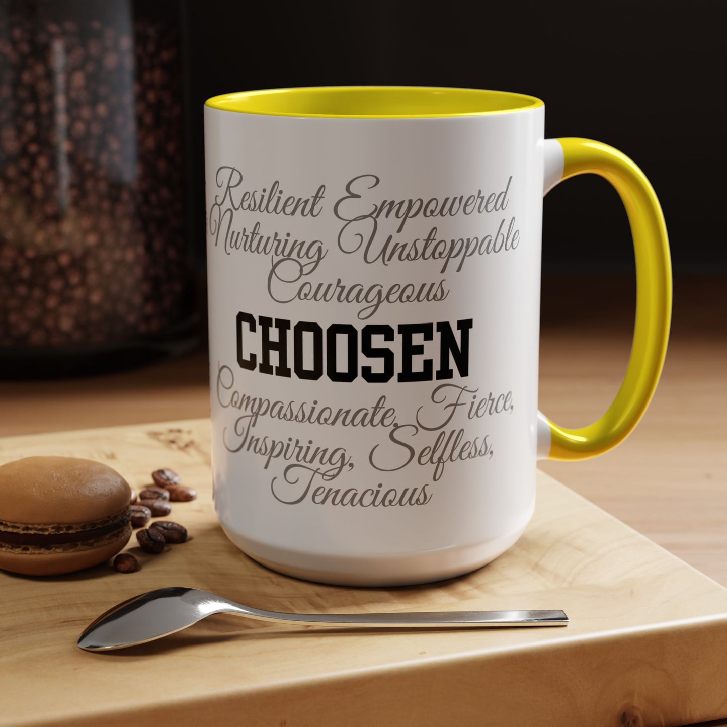 Personalization Inspirational Word Art Accent Coffee Mug — Typography Quote (11oz & 15oz)