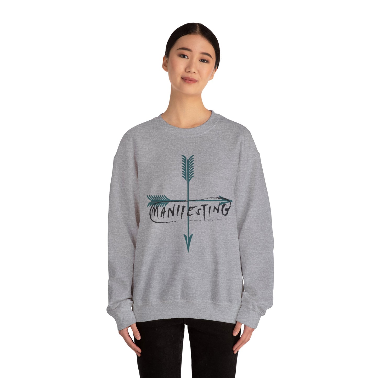 Manifesting Faith Crewneck Sweatshirt – Unisex Christian Comfort Wear | Inspirational Spiritual Gift | Cozy Faith-Based Loungewear