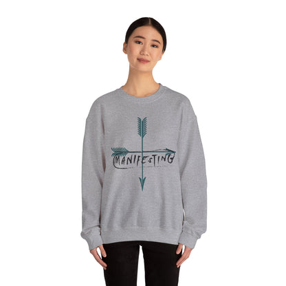 Manifesting Faith Crewneck Sweatshirt – Unisex Christian Comfort Wear | Inspirational Spiritual Gift | Cozy Faith-Based Loungewear